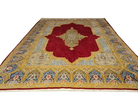 Perserteppich Orientteppich Handgeknüpfter Teppich Kirman 393x290cm