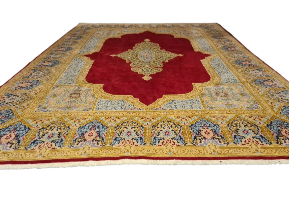 Perserteppich Orientteppich Handgeknüpfter Teppich Kirman 393x290cm