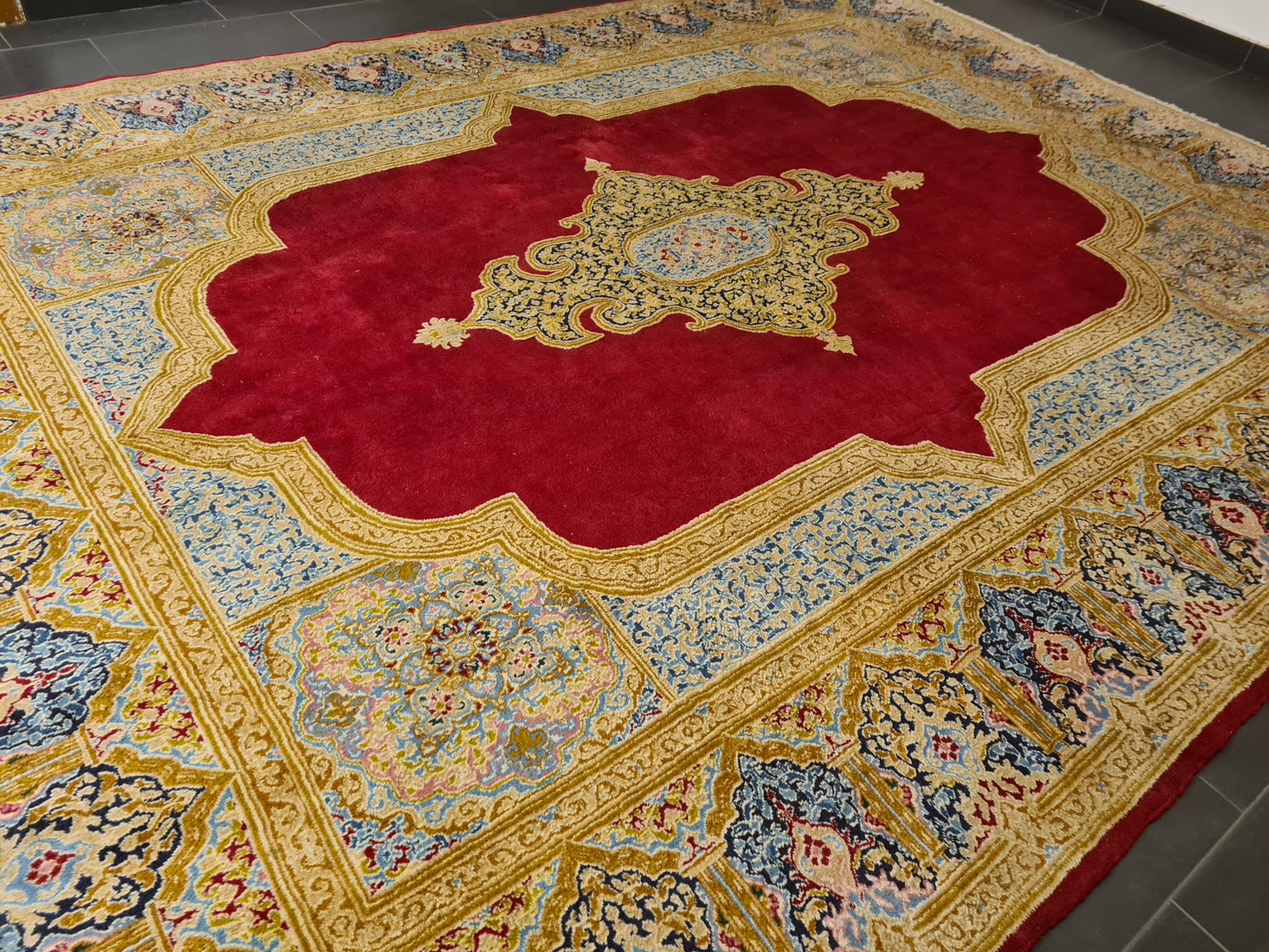 Perserteppich Orientteppich Handgeknüpfter Teppich Kirman 393x290cm