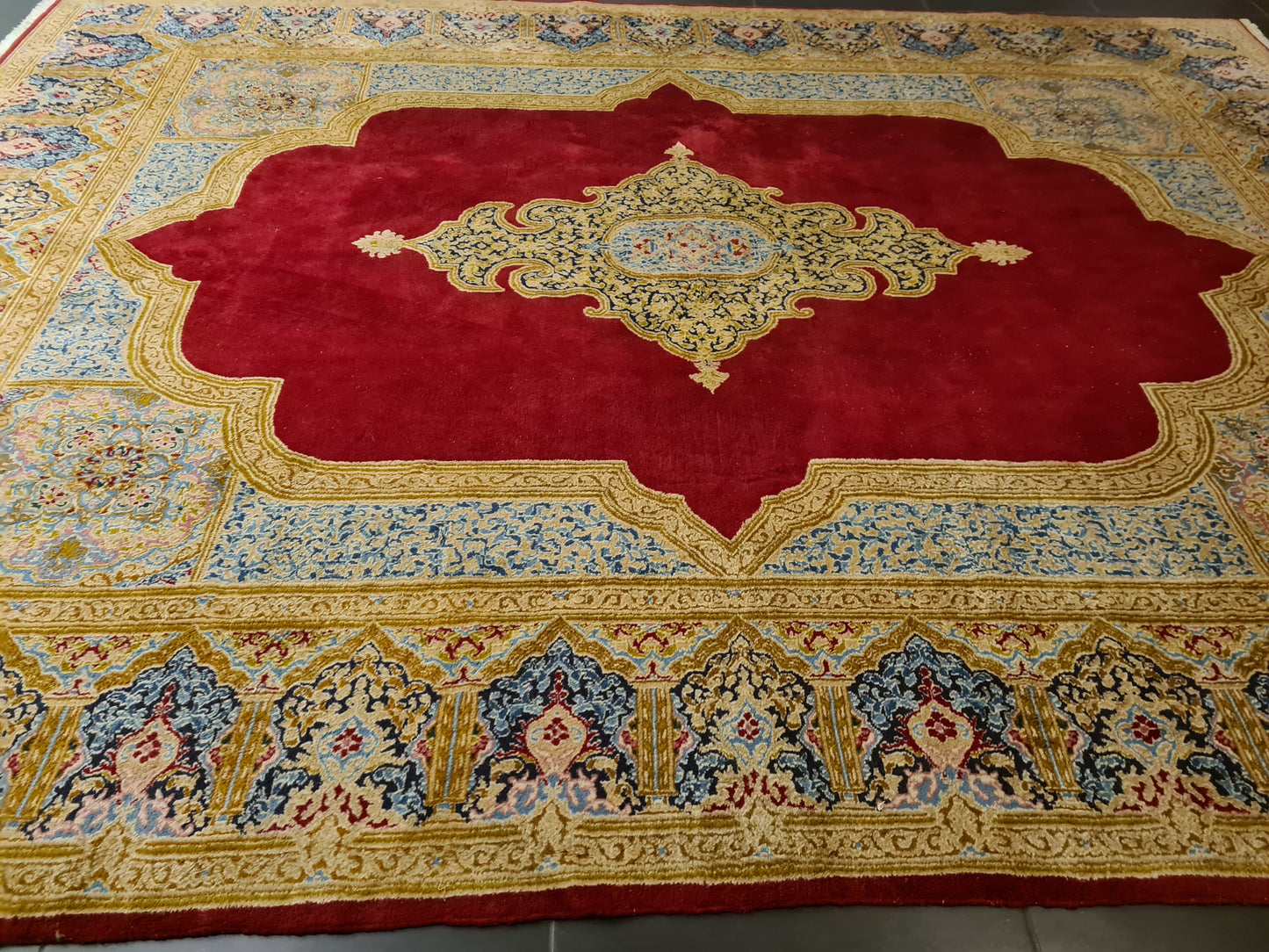 Perserteppich Orientteppich Handgeknüpfter Teppich Kirman 393x290cm