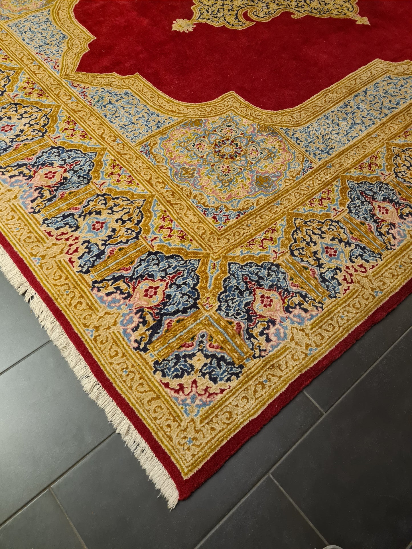 Perserteppich Orientteppich Handgeknüpfter Teppich Kirman 393x290cm