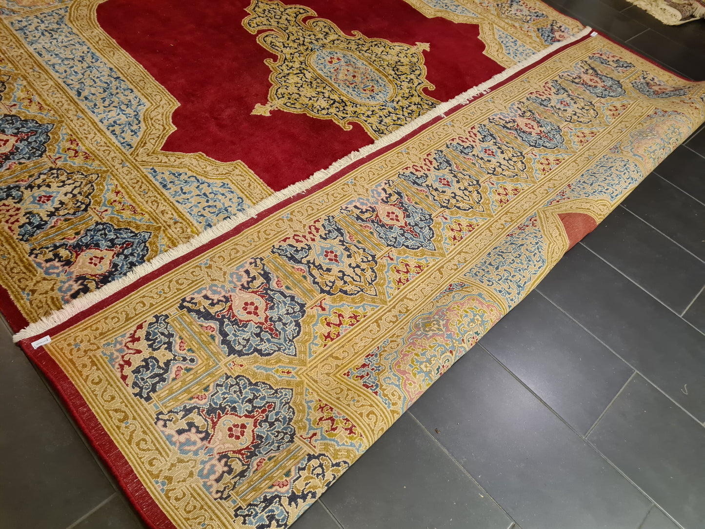 Perserteppich Orientteppich Handgeknüpfter Teppich Kirman 393x290cm