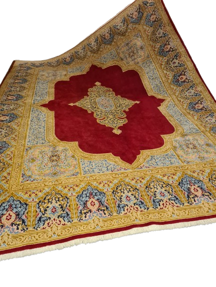 Perserteppich Orientteppich Handgeknüpfter Teppich Kirman 393x290cm