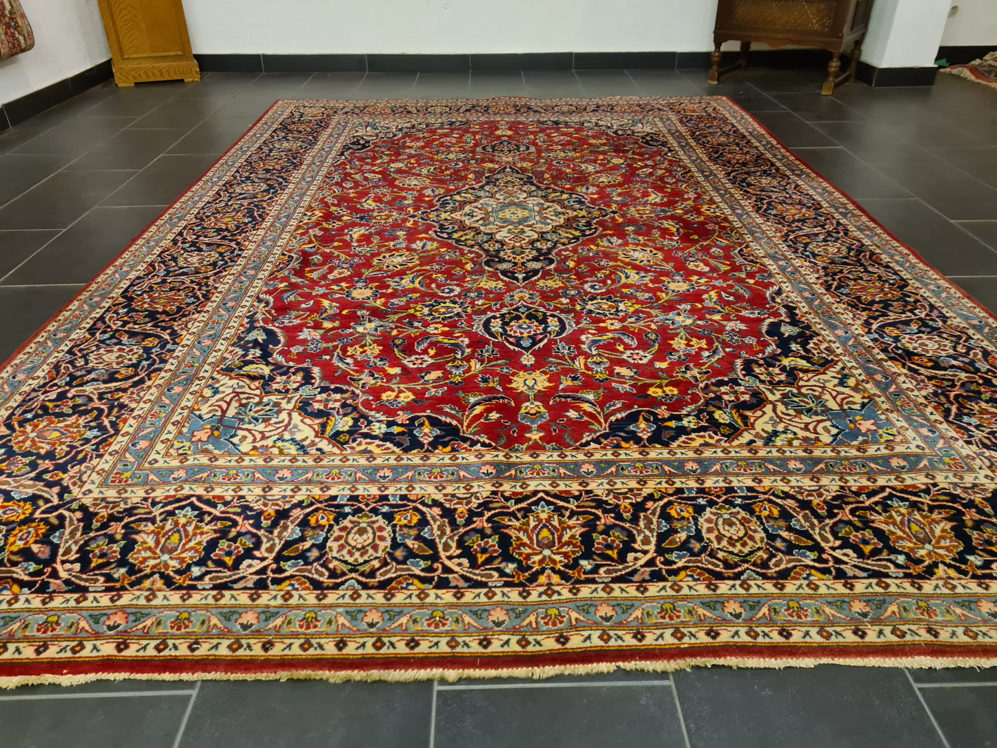 Perserteppich Orientteppich Handgeknüpfter Teppich Keshan Royal 390x300cm