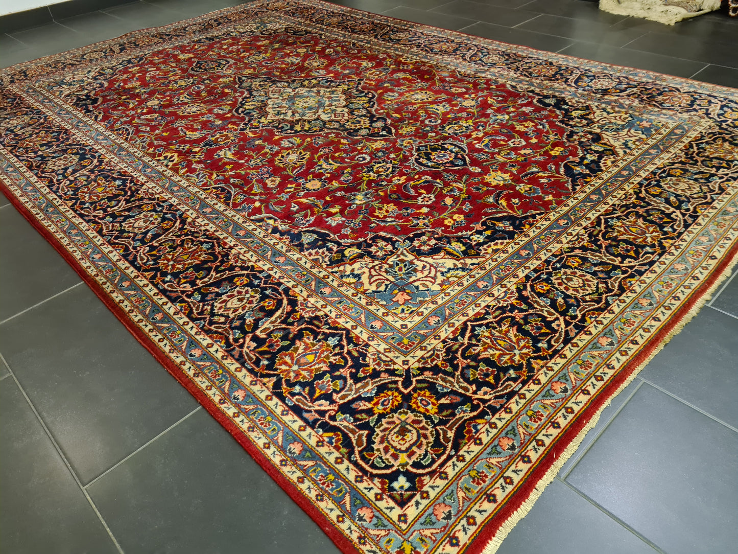 Perserteppich Orientteppich Handgeknüpfter Teppich Keshan Royal 390x300cm