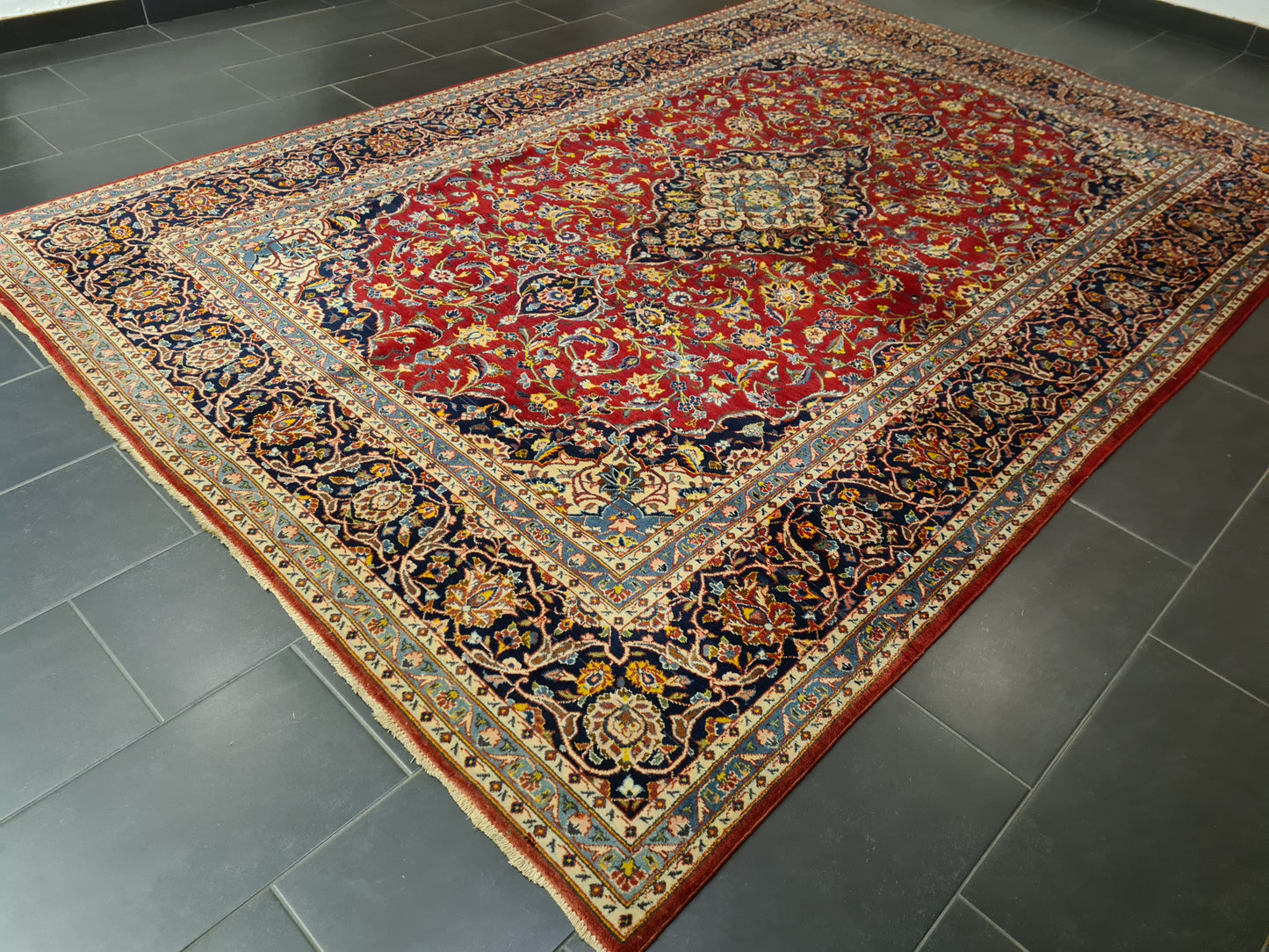 Perserteppich Orientteppich Handgeknüpfter Teppich Keshan Royal 390x300cm