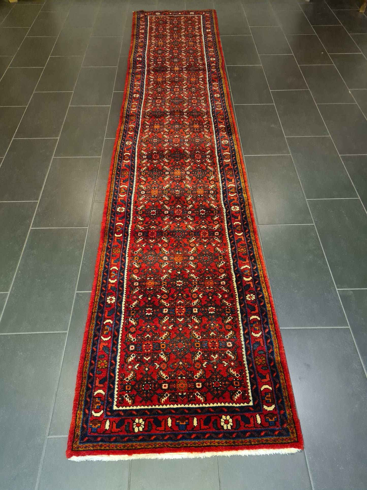 Perserteppich Orientteppich Handgeknüpfter Teppich Malaya Läufer 400x82cm