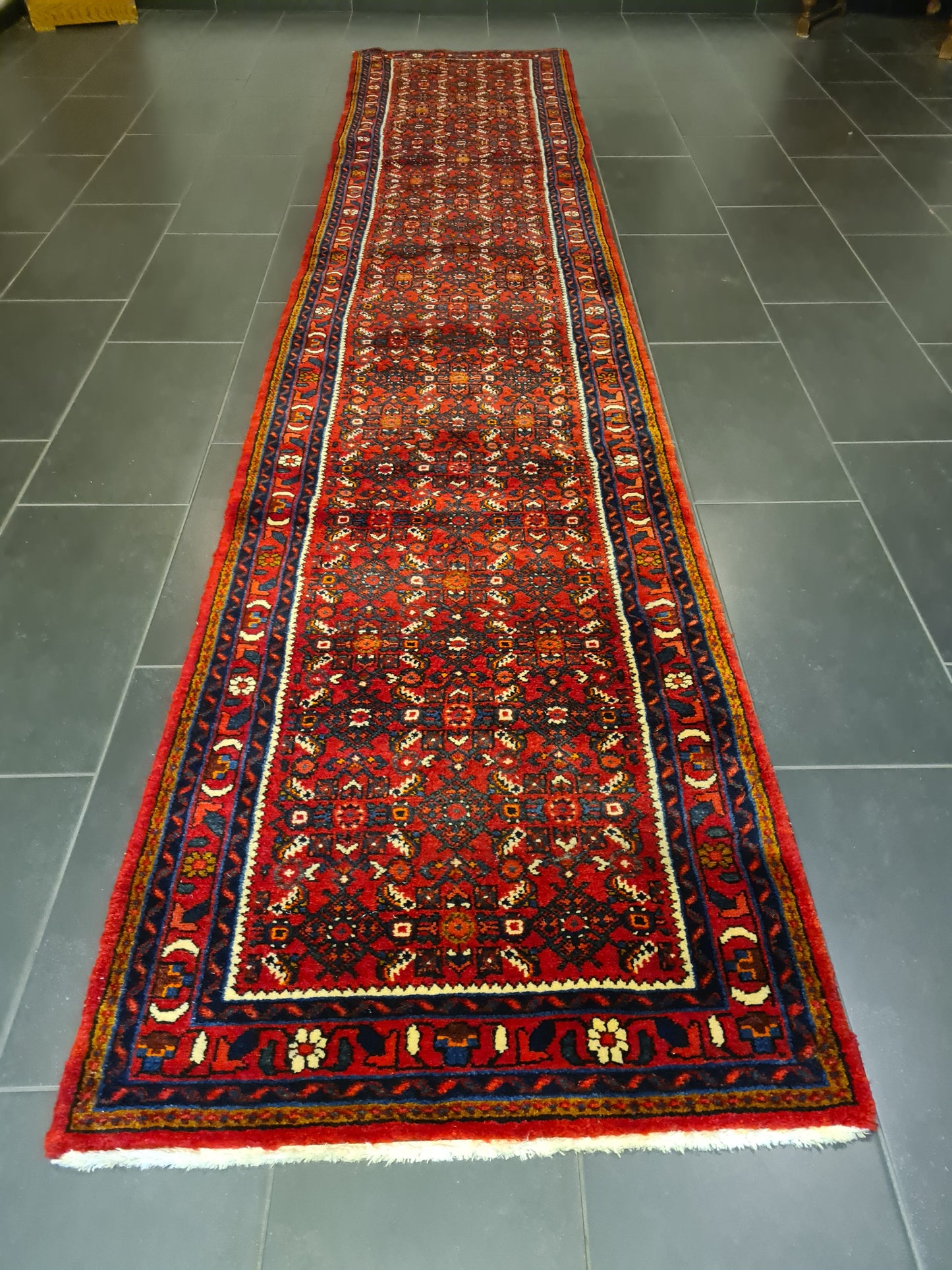 Perserteppich Orientteppich Handgeknüpfter Teppich Malaya Läufer 400x82cm