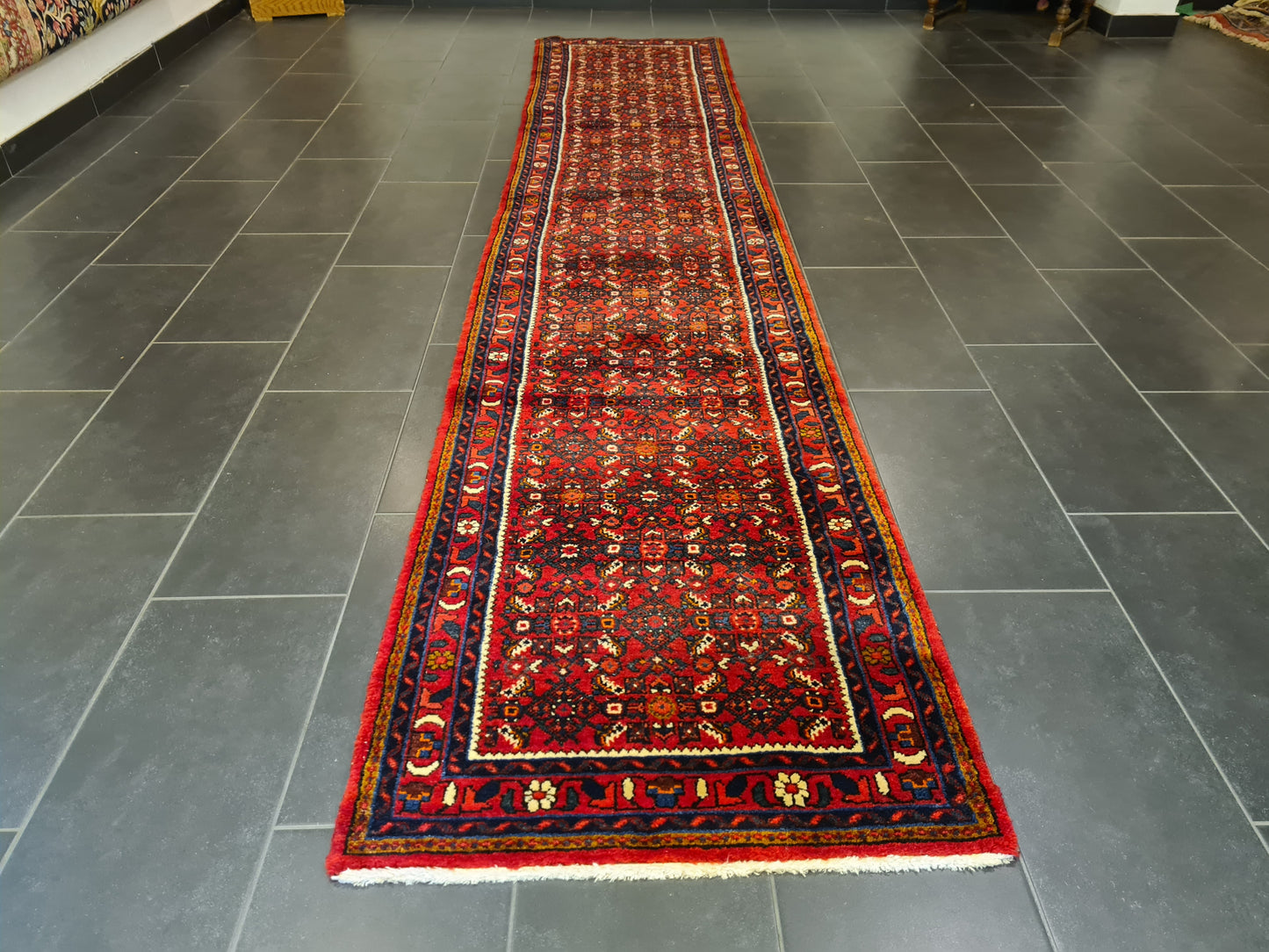 Perserteppich Orientteppich Handgeknüpfter Teppich Malaya Läufer 400x82cm