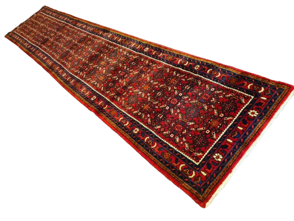 Perserteppich Orientteppich Handgeknüpfter Teppich Malaya Läufer 400x82cm