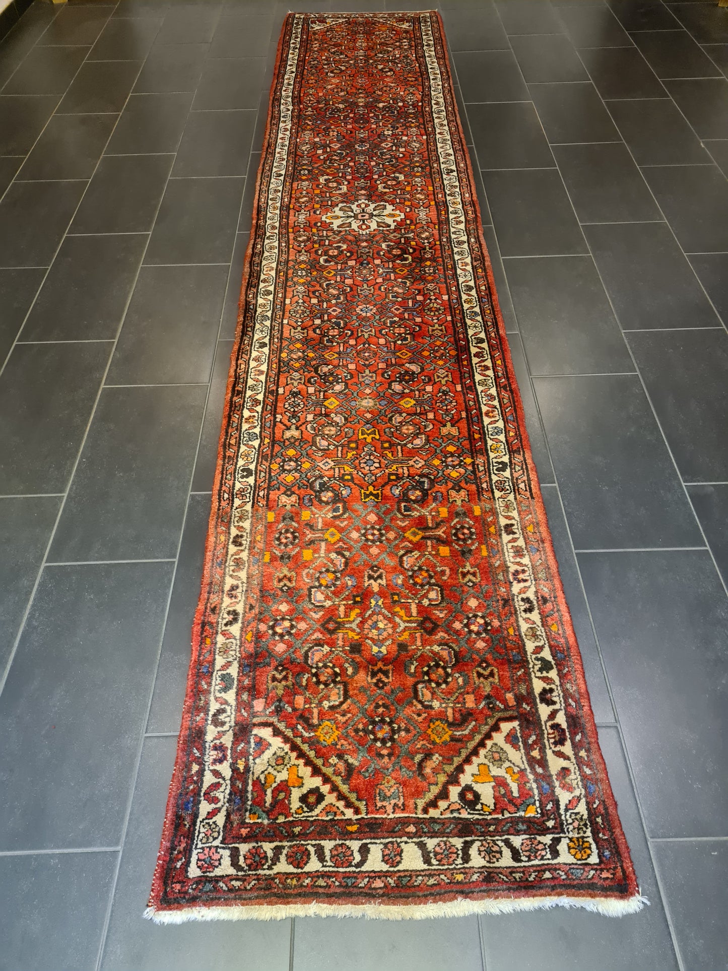 Perserteppich Orientteppich Handgeknüpfter Teppich Läufer Malaya 432x80cm