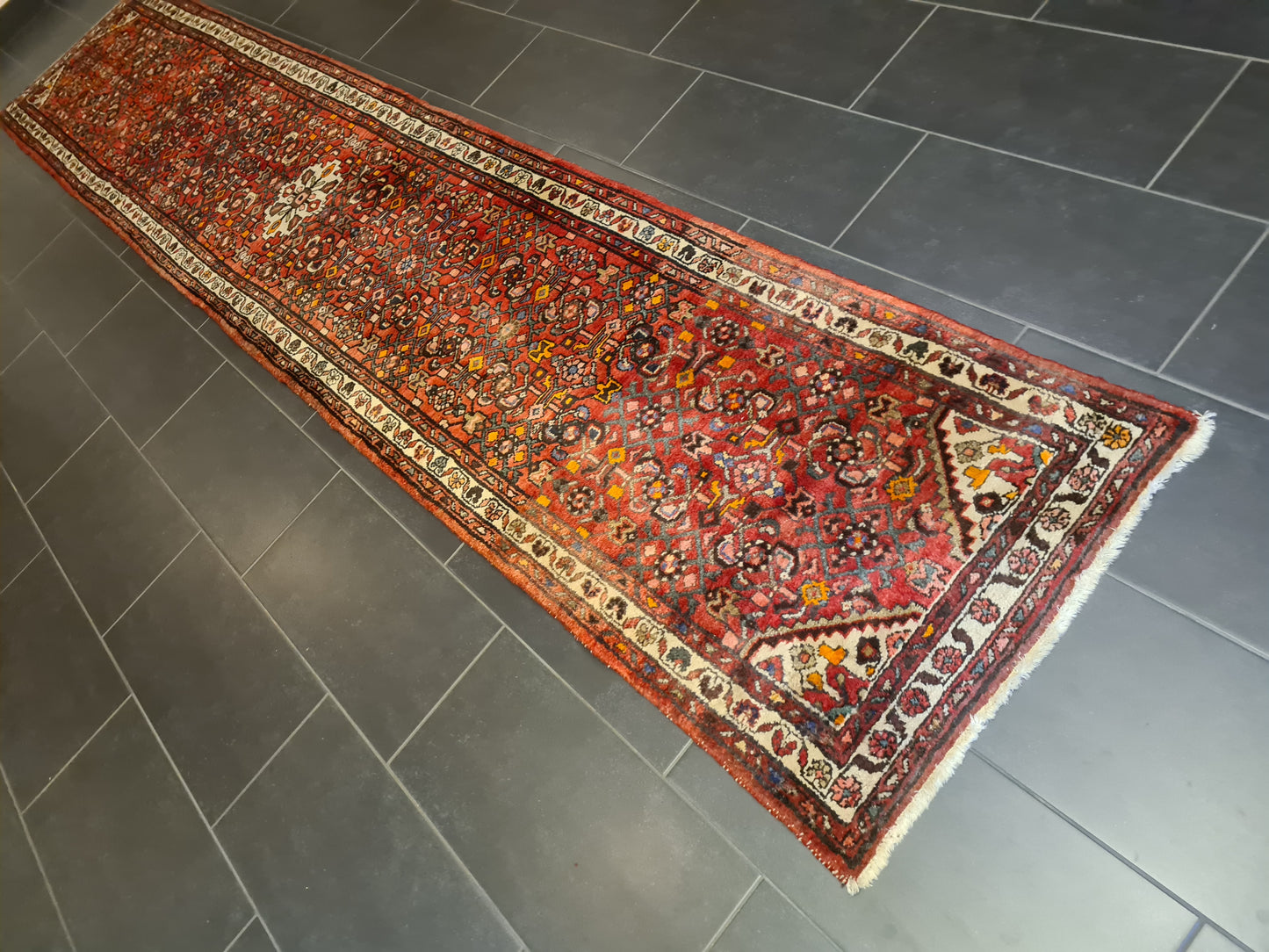 Perserteppich Orientteppich Handgeknüpfter Teppich Läufer Malaya 432x80cm