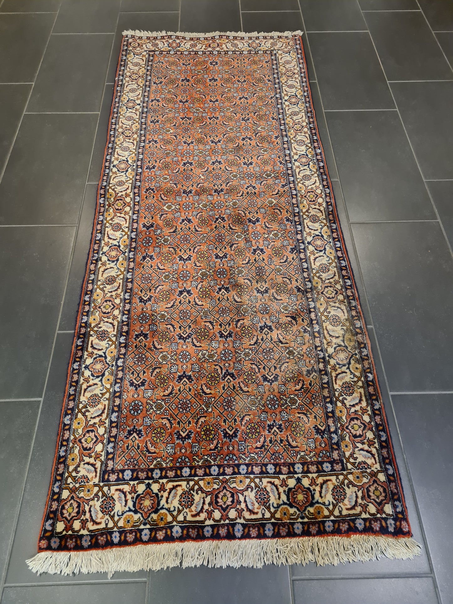 Perserteppich Orientteppich Handgeknüpfter Teppich Läufer Bidjar 212x83cm