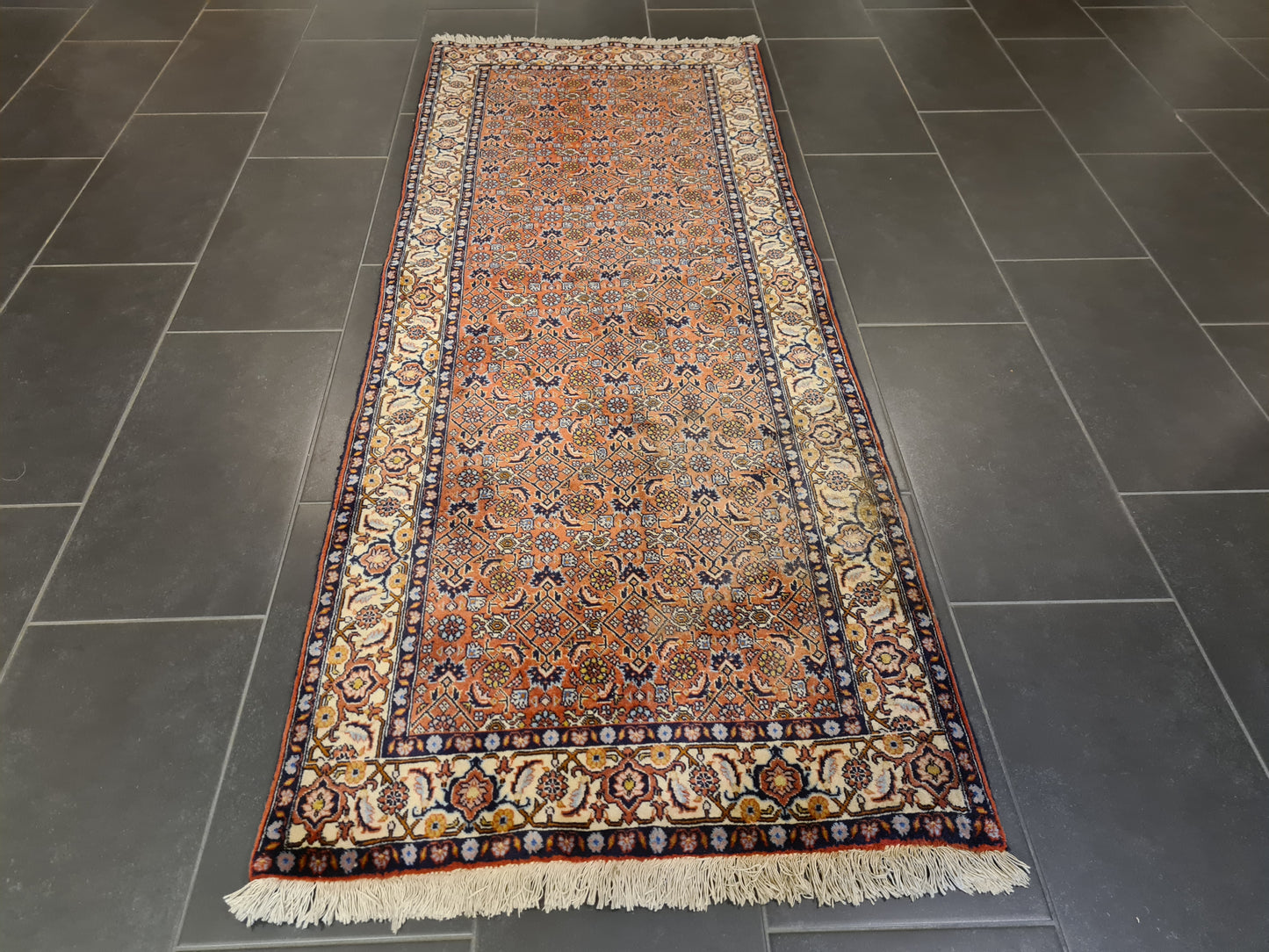 Perserteppich Orientteppich Handgeknüpfter Teppich Läufer Bidjar 212x83cm