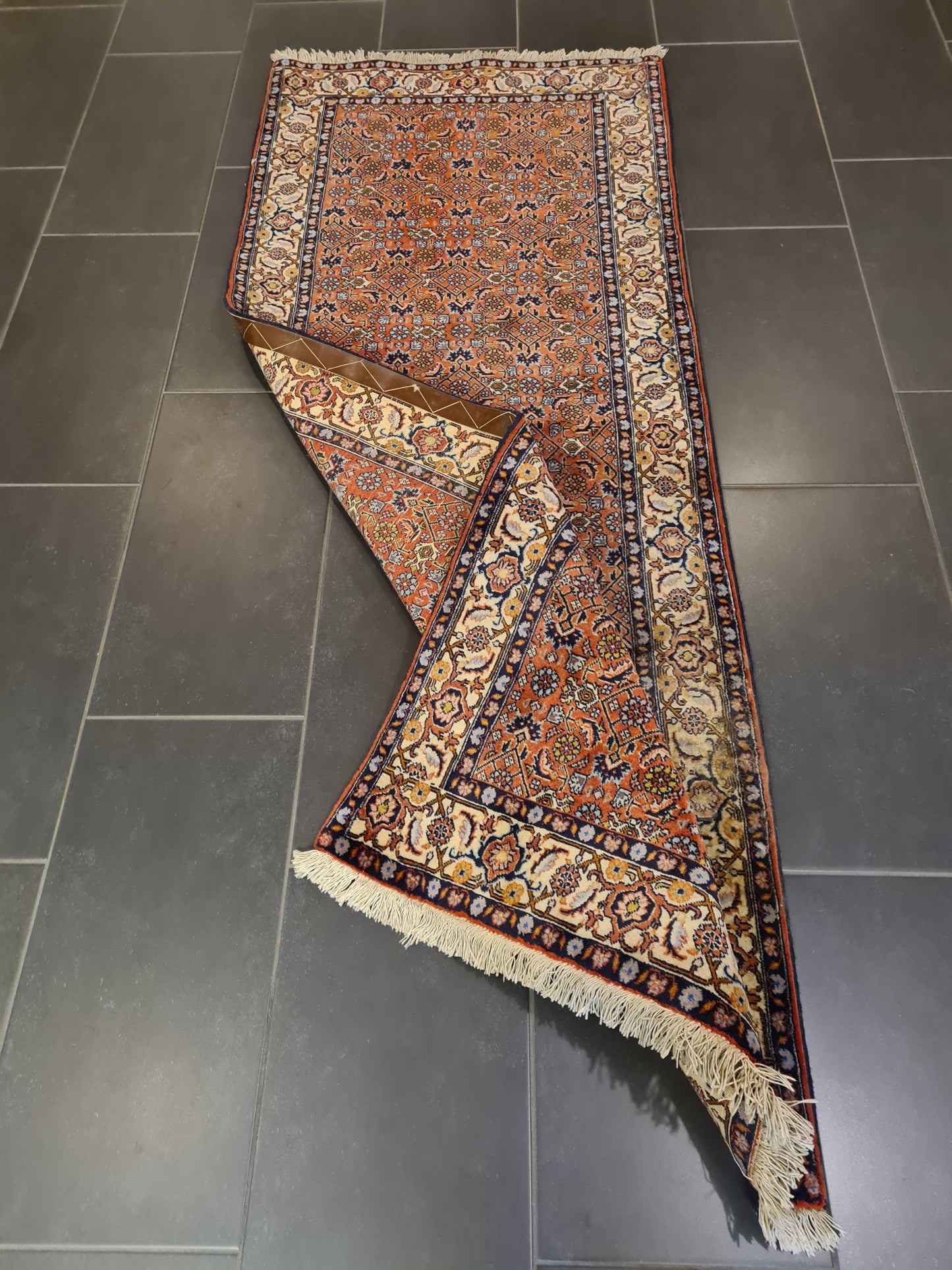 Perserteppich Orientteppich Handgeknüpfter Teppich Läufer Bidjar 212x83cm