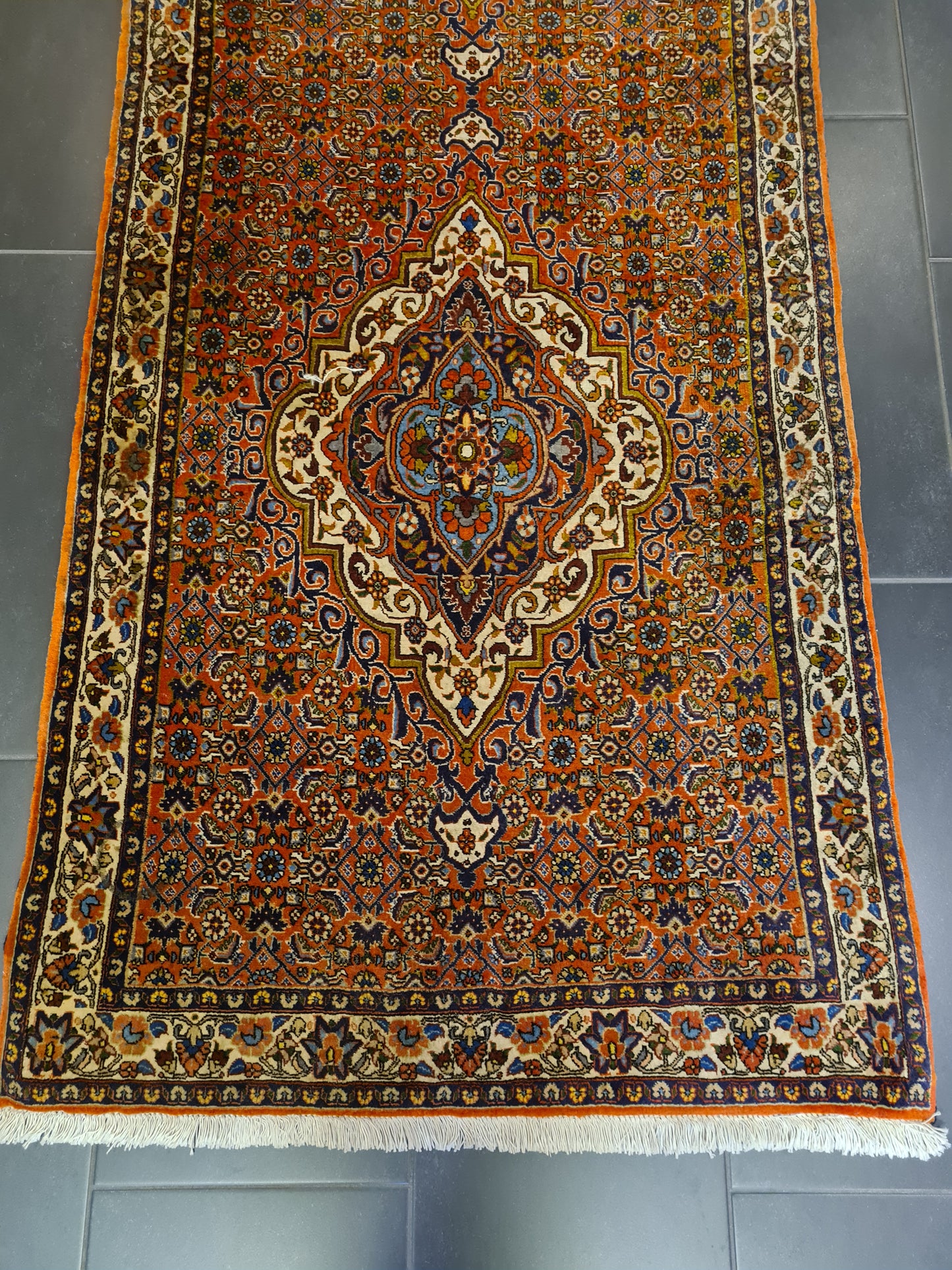 Perserteppich Orientteppich Handgeknüpfter Teppich Bidjar Läufer 325x90cm