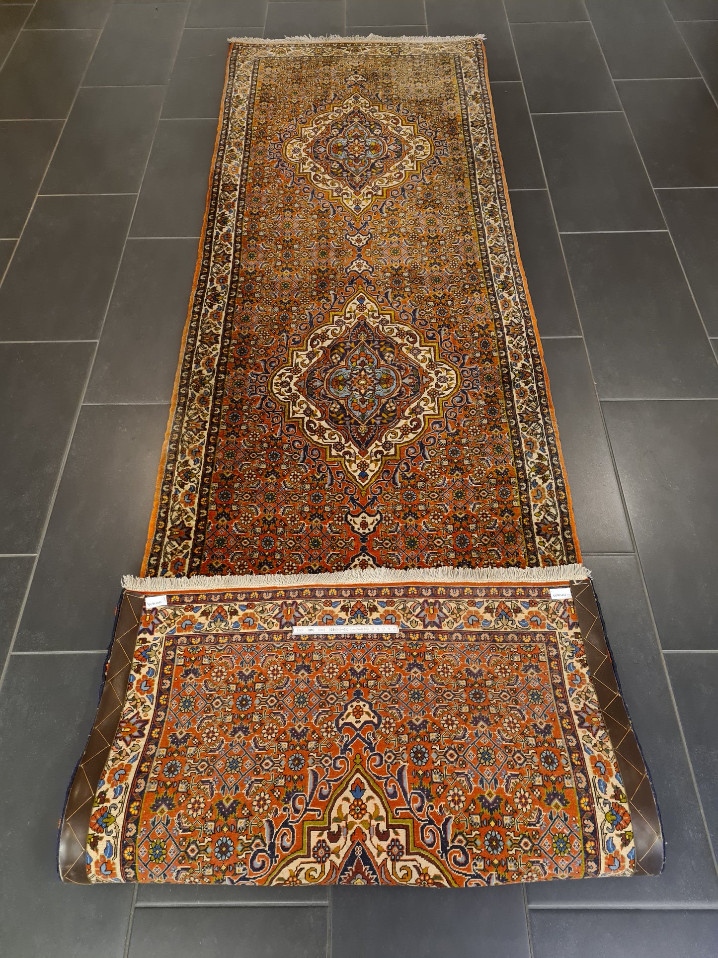 Perserteppich Orientteppich Handgeknüpfter Teppich Bidjar Läufer 325x90cm