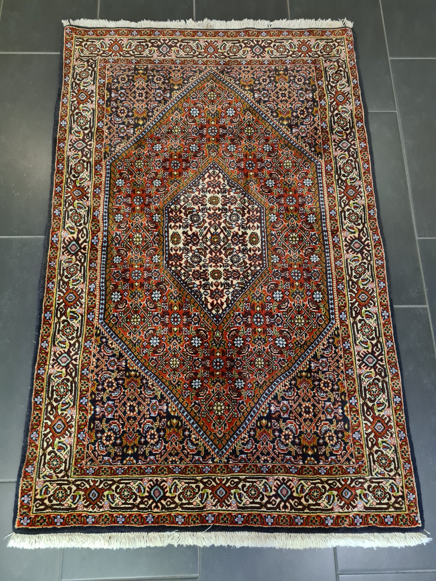 Perserteppich Orientteppich Handgeknüpfter Teppich Bidjar 143x91cm