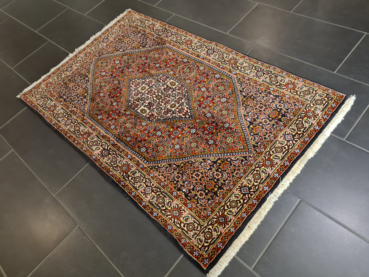 Perserteppich Orientteppich Handgeknüpfter Teppich Bidjar 143x91cm