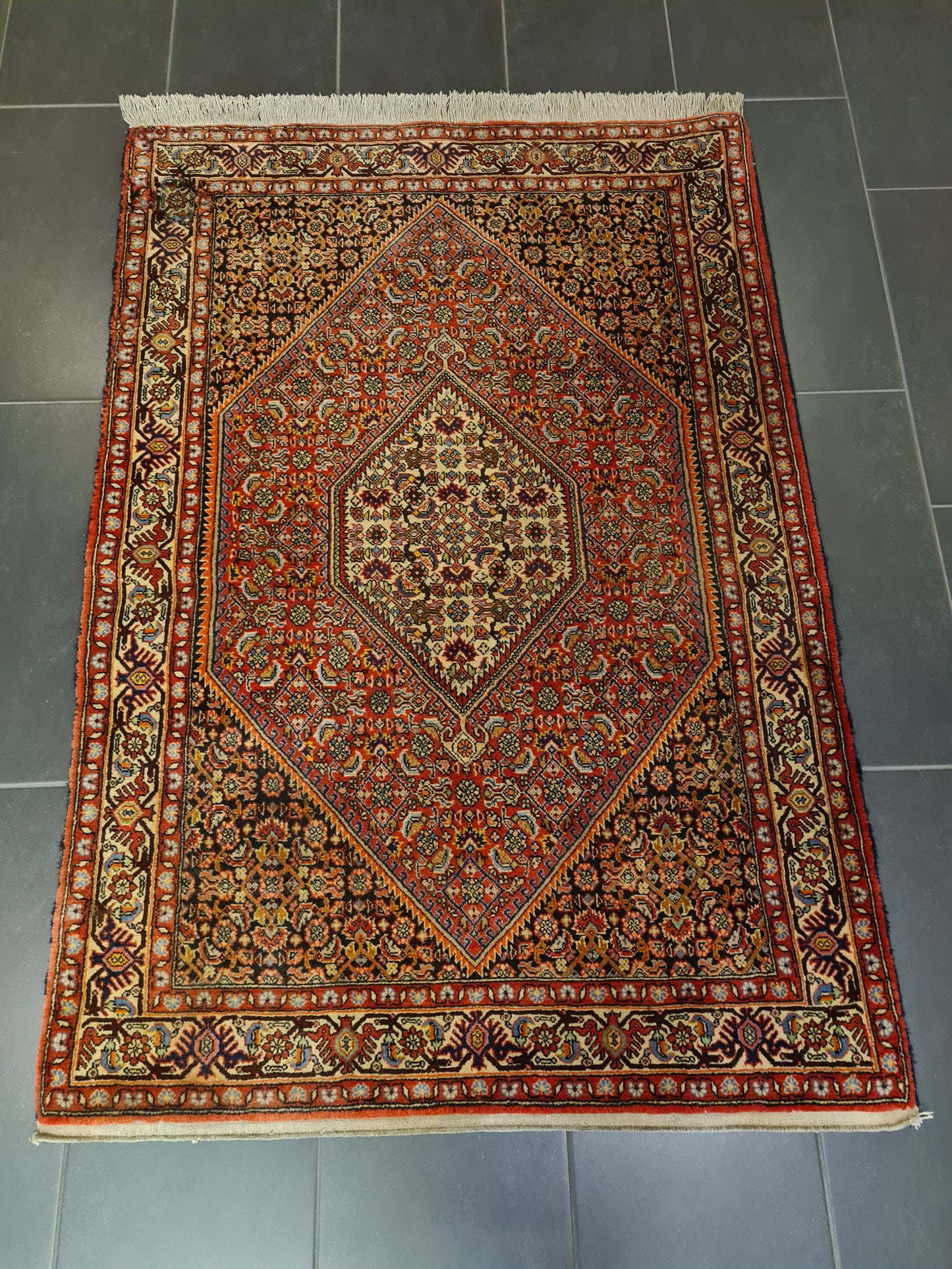 Perserteppich Orientteppich Handgeknüpfter Teppich Bidjar 163x107cm