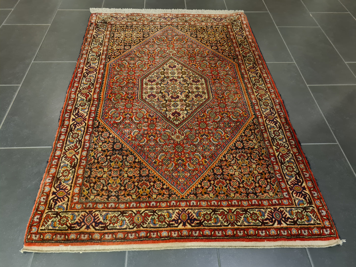 Perserteppich Orientteppich Handgeknüpfter Teppich Bidjar 163x107cm