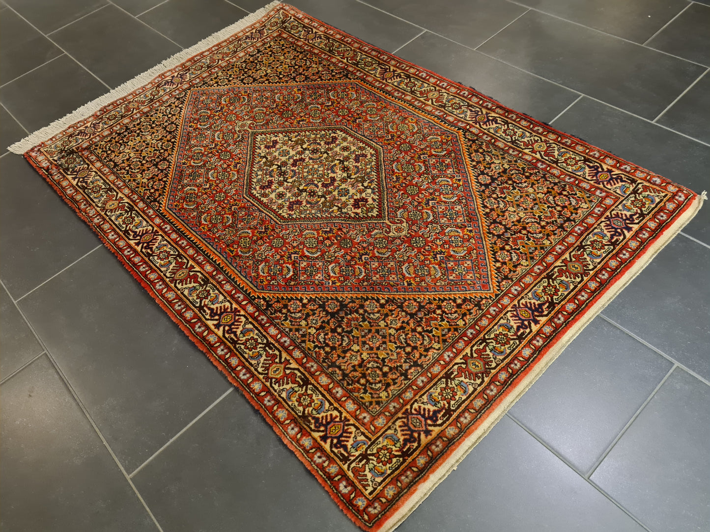 Perserteppich Orientteppich Handgeknüpfter Teppich Bidjar 163x107cm