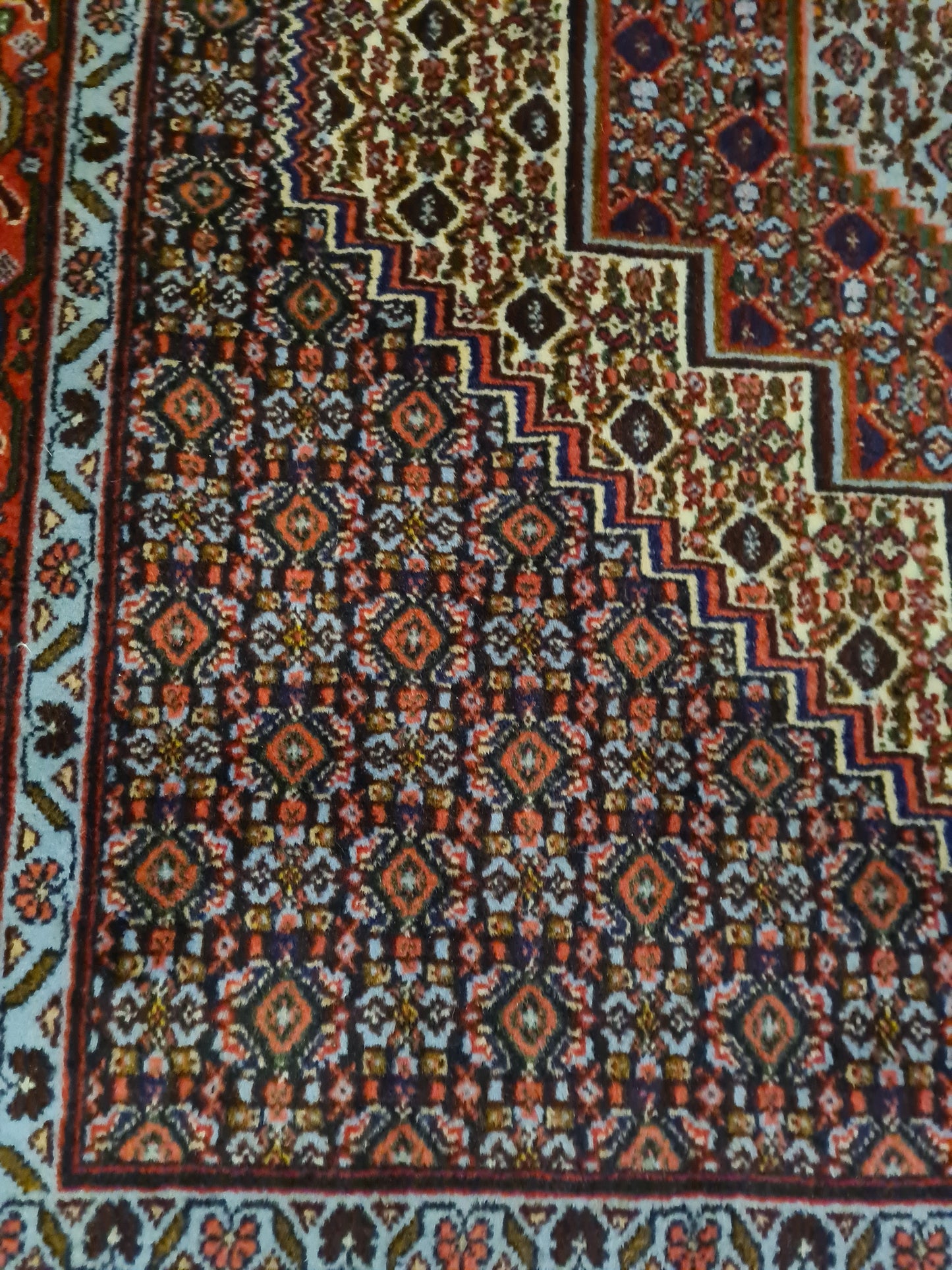 Perserteppich Orientteppich Handgeknüpfter Teppich Senneh Bidjar 163x124cm