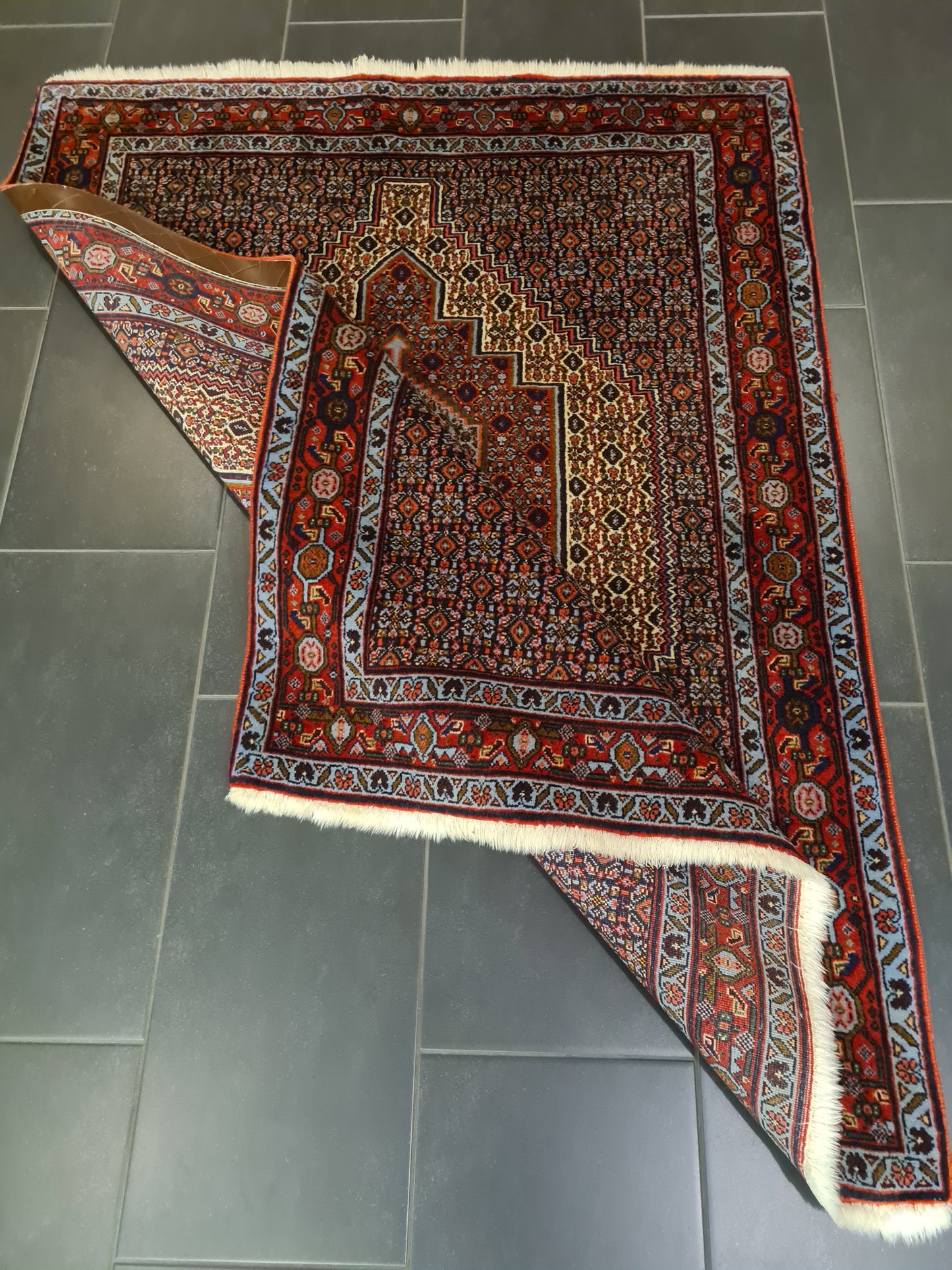 Perserteppich Orientteppich Handgeknüpfter Teppich Senneh Bidjar 163x124cm