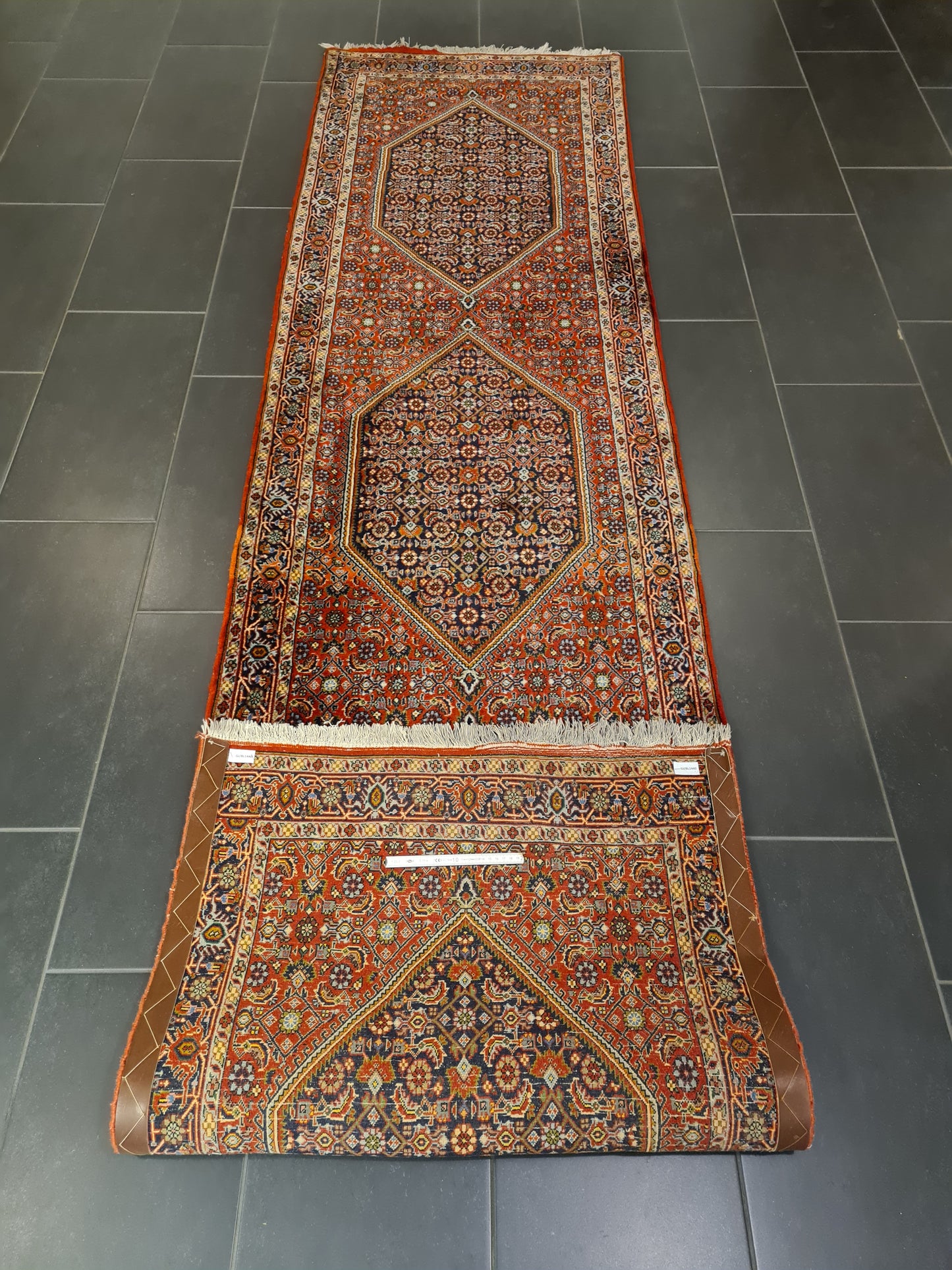 Perserteppich Orientteppich Handgeknüpfter Teppich Bidjar Läufer 347x82cm