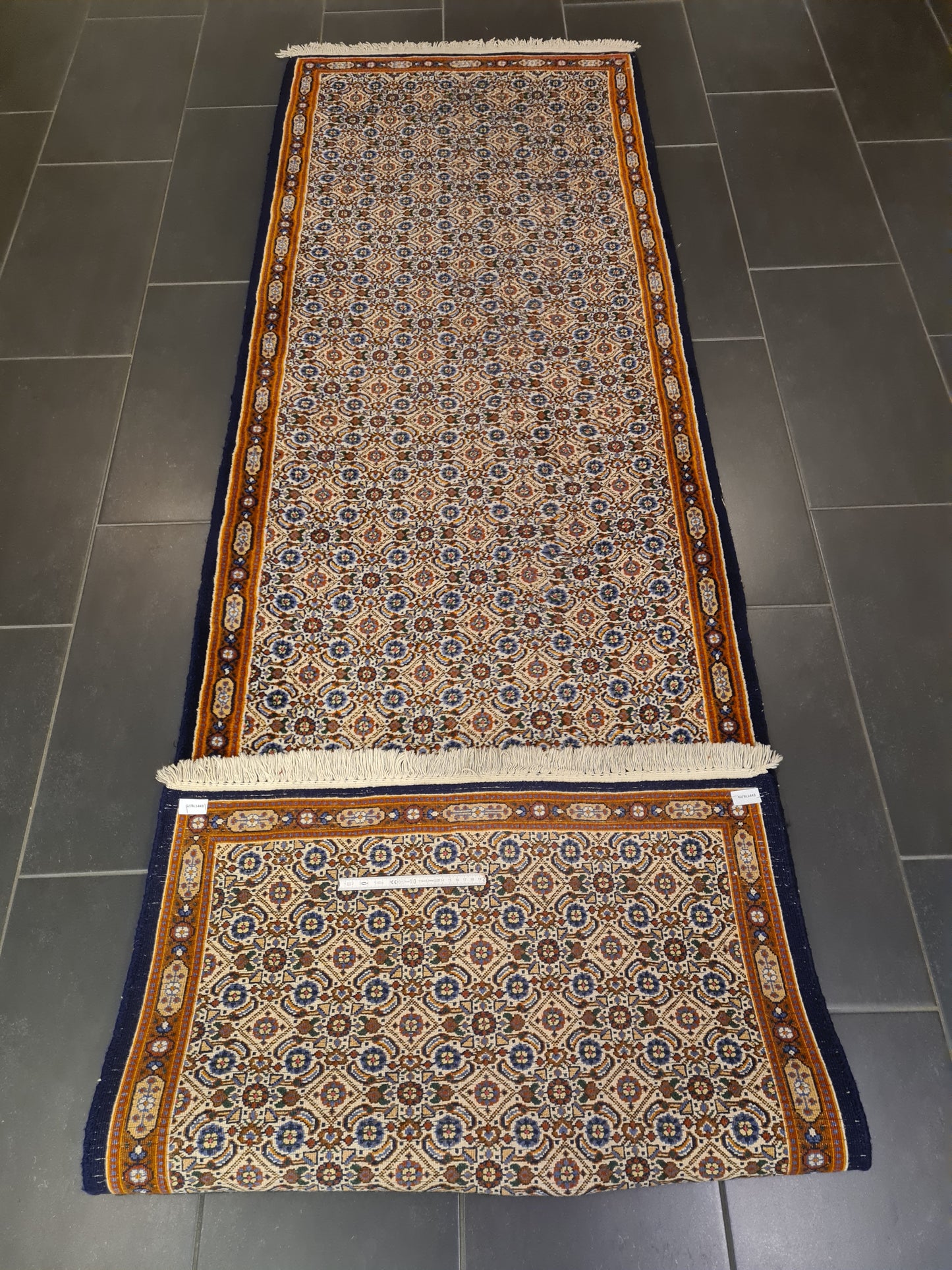 Perserteppich Orientteppich Handgeknüpfter Teppich Moud Läufer 300x88cm