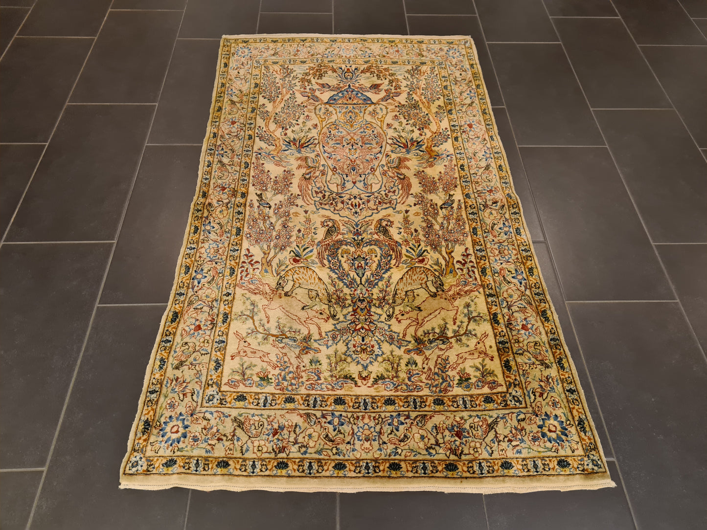 Perserteppich Orientteppich Handgeknüpfter Teppich Keshan Kork 171x102cm