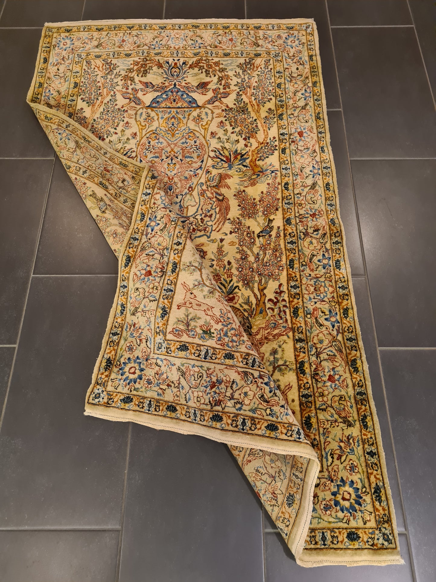 Perserteppich Orientteppich Handgeknüpfter Teppich Keshan Kork 171x102cm