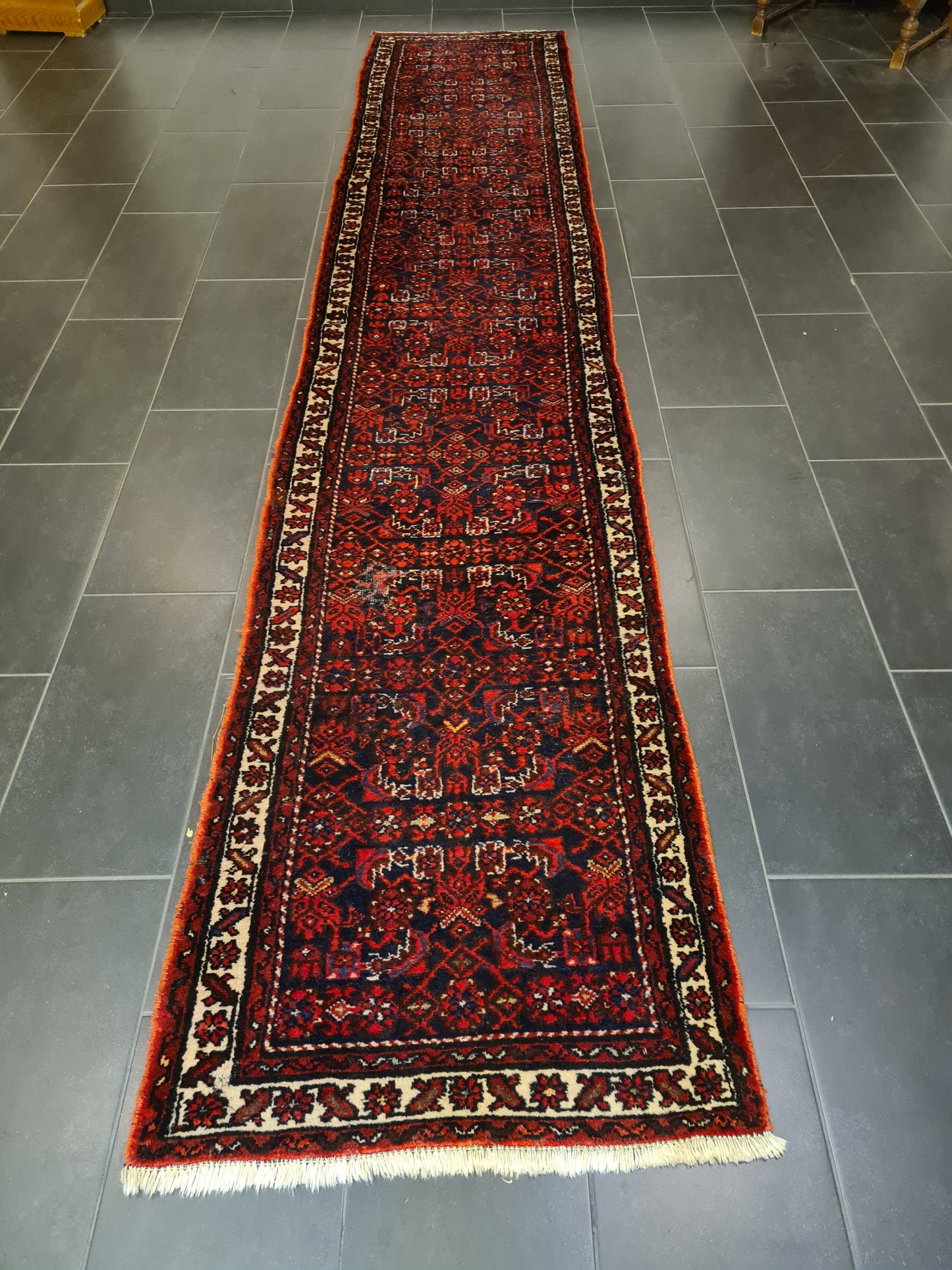 Perserteppich Orientteppich Handgeknüpfter Teppich Malaya Läufer 412x81cm