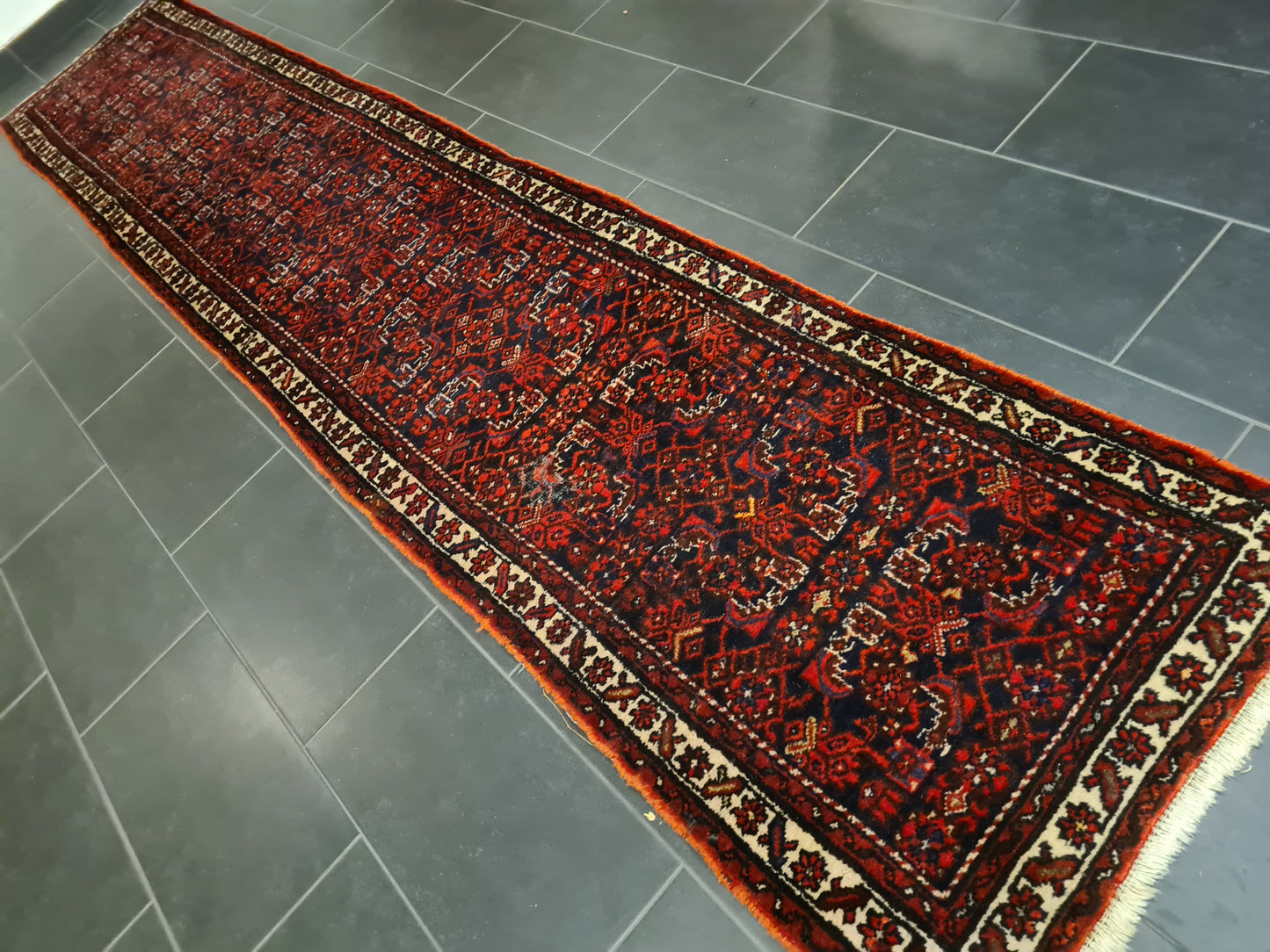 Perserteppich Orientteppich Handgeknüpfter Teppich Malaya Läufer 412x81cm