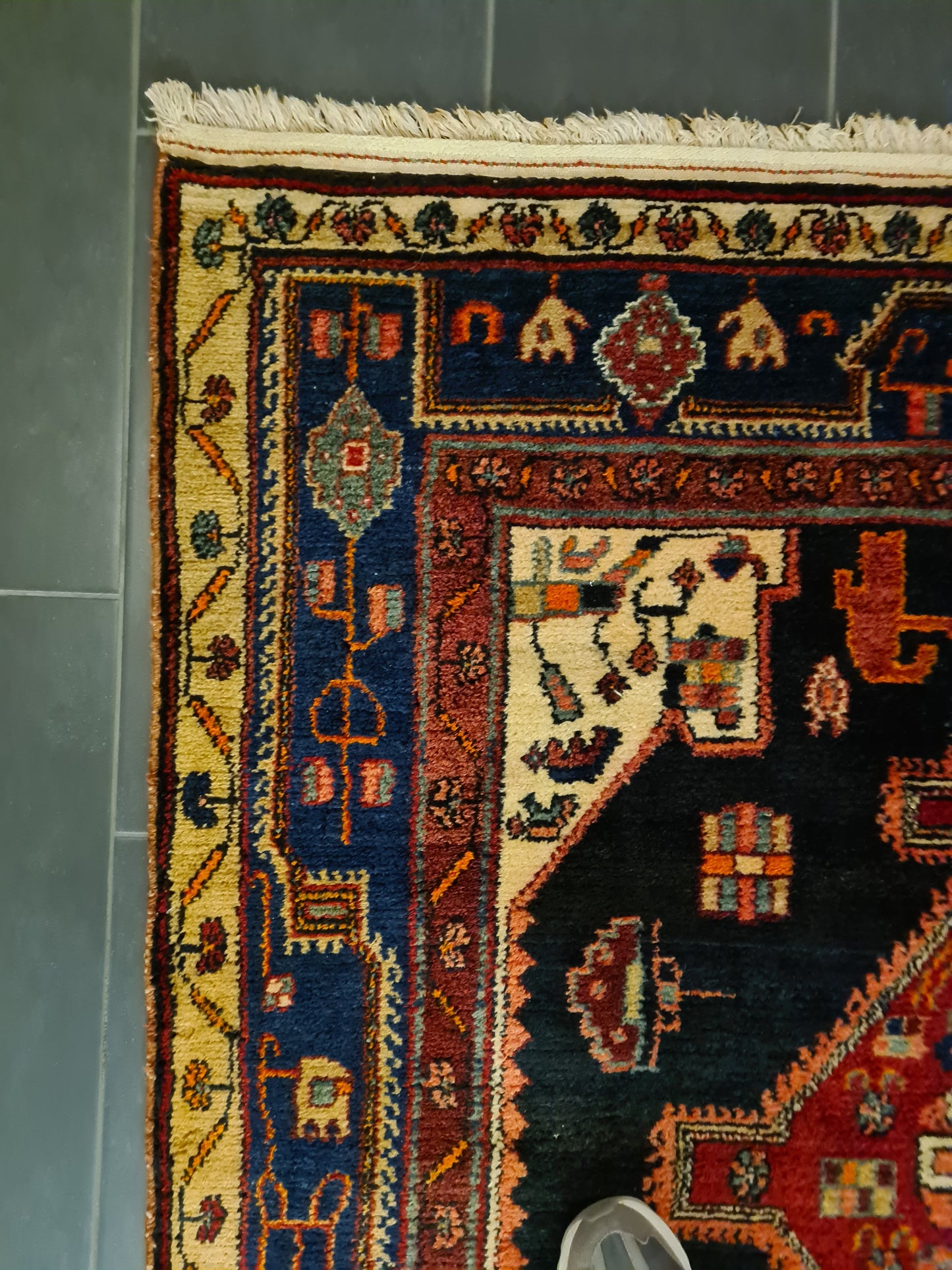 Perserteppich Orientteppich Handgeknüpfter Teppich Hamedan Antik 239x145cm