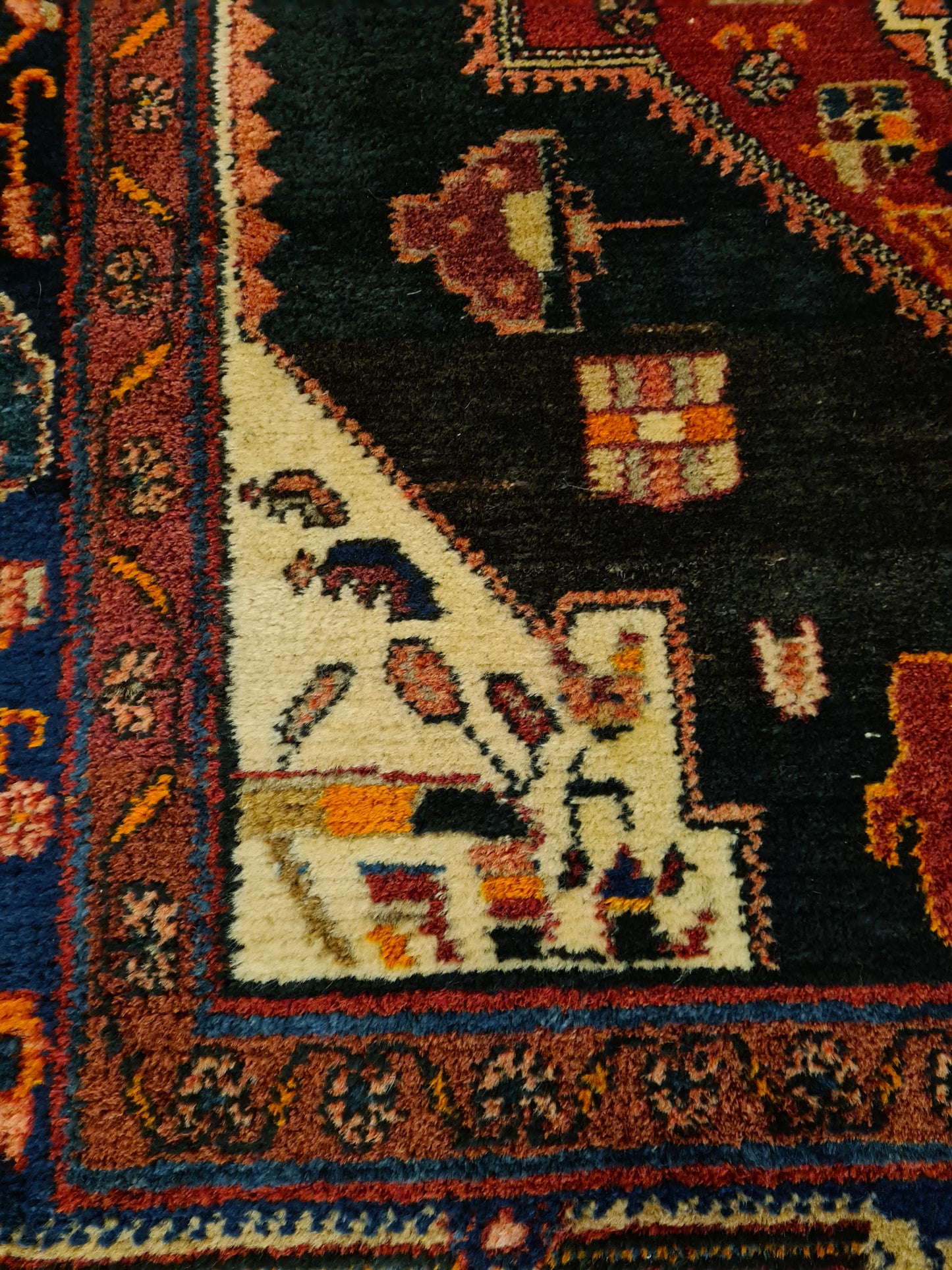 Perserteppich Orientteppich Handgeknüpfter Teppich Hamedan Antik 239x145cm