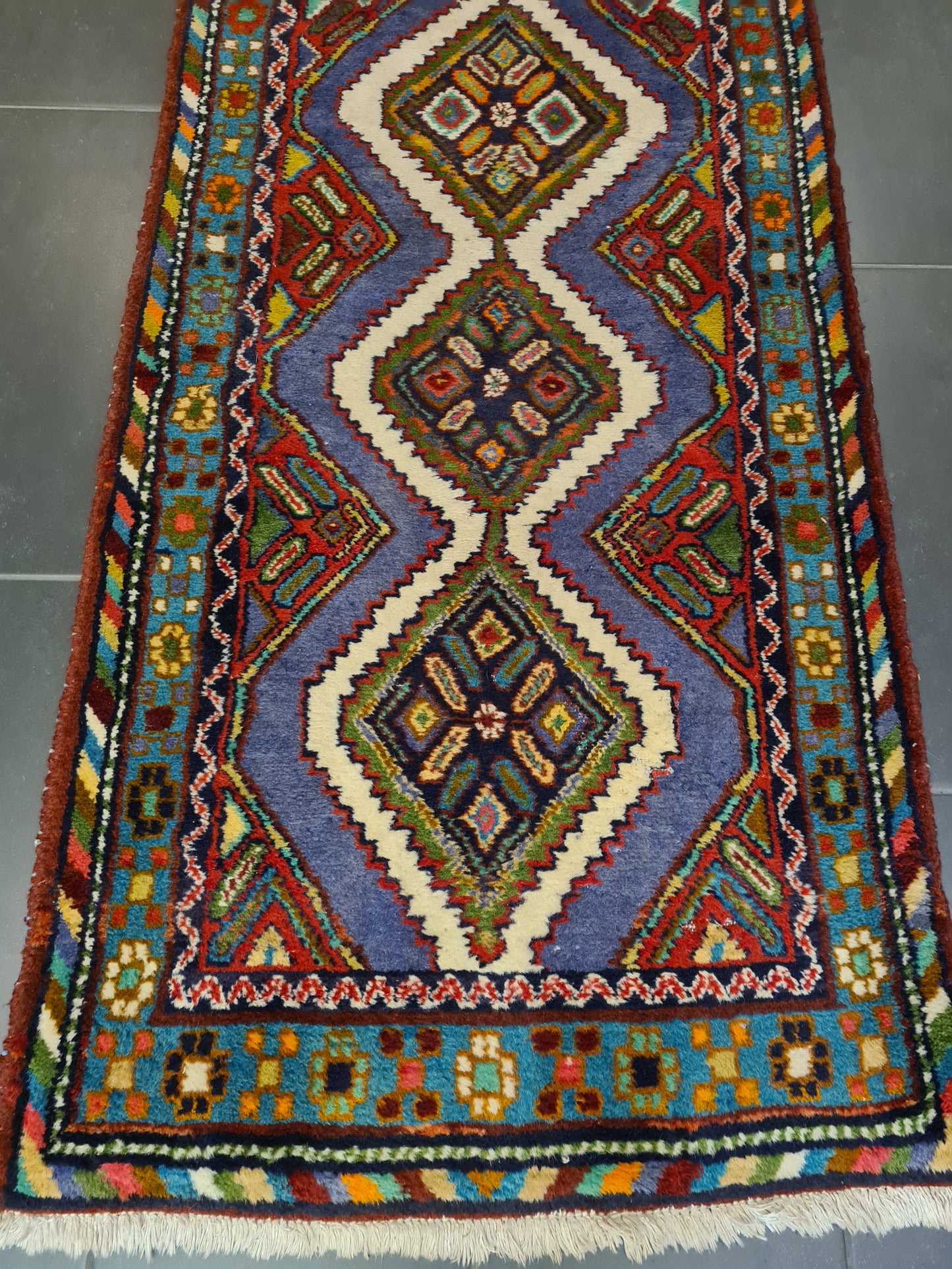 Perserteppich Orientteppich Handgeknüpfter Teppich Malaya Läufer 282x82cm