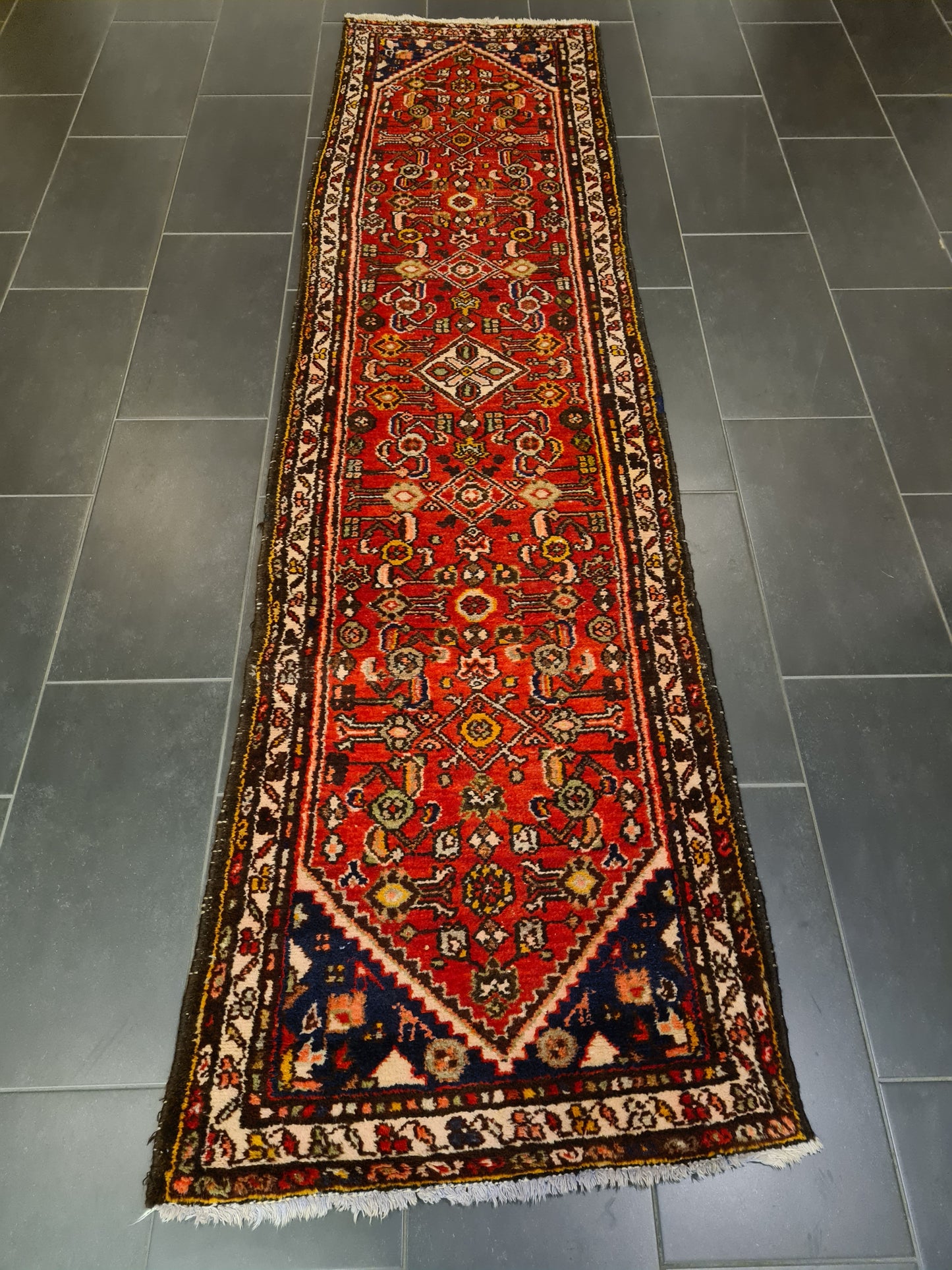 Perserteppich Orientteppich Handgeknüpfter Teppich Malaya Läufer 293x80cm