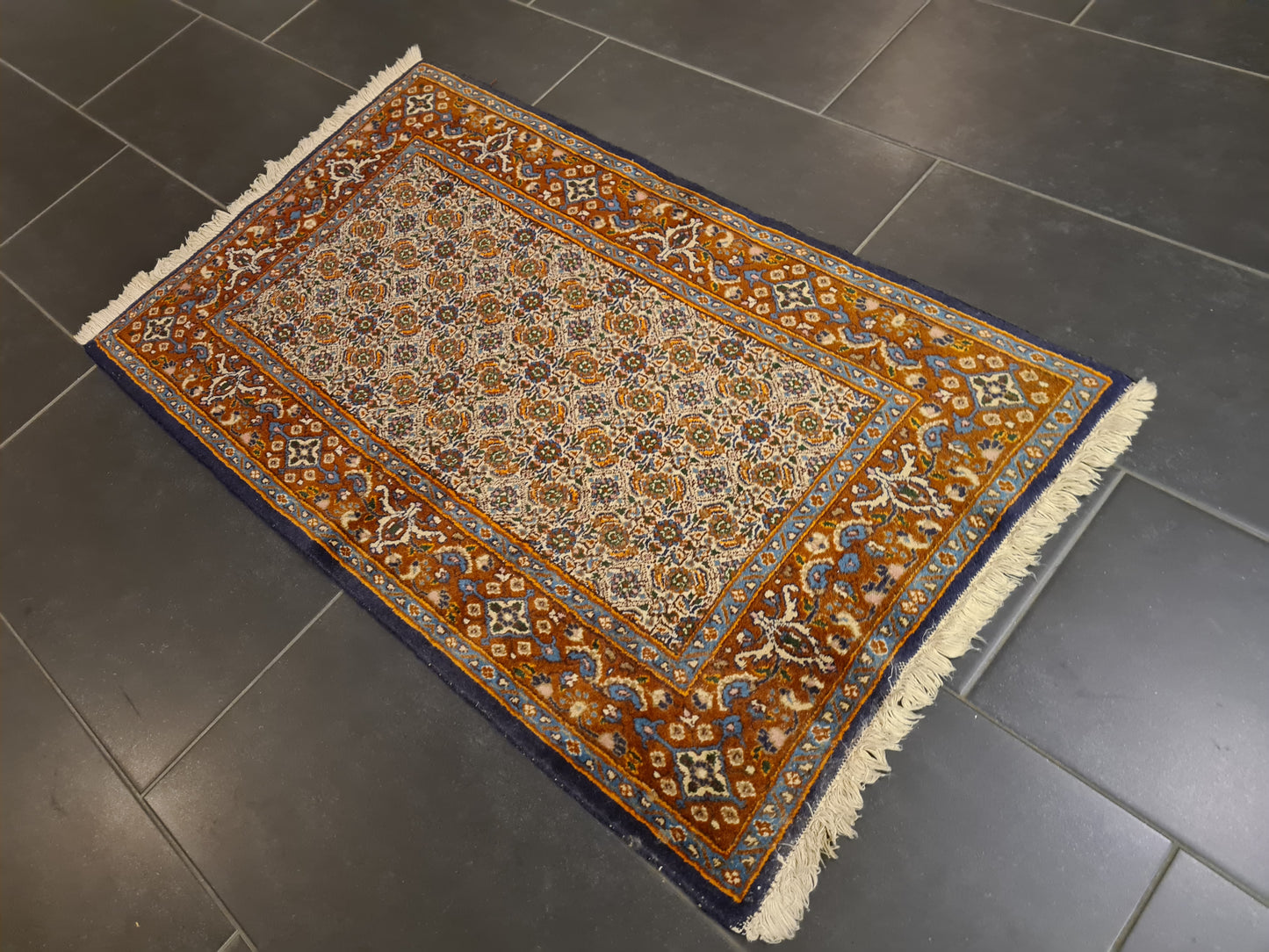 Perserteppich Orientteppich Handgeknüpfter Teppich Moud Fein 123x71cm