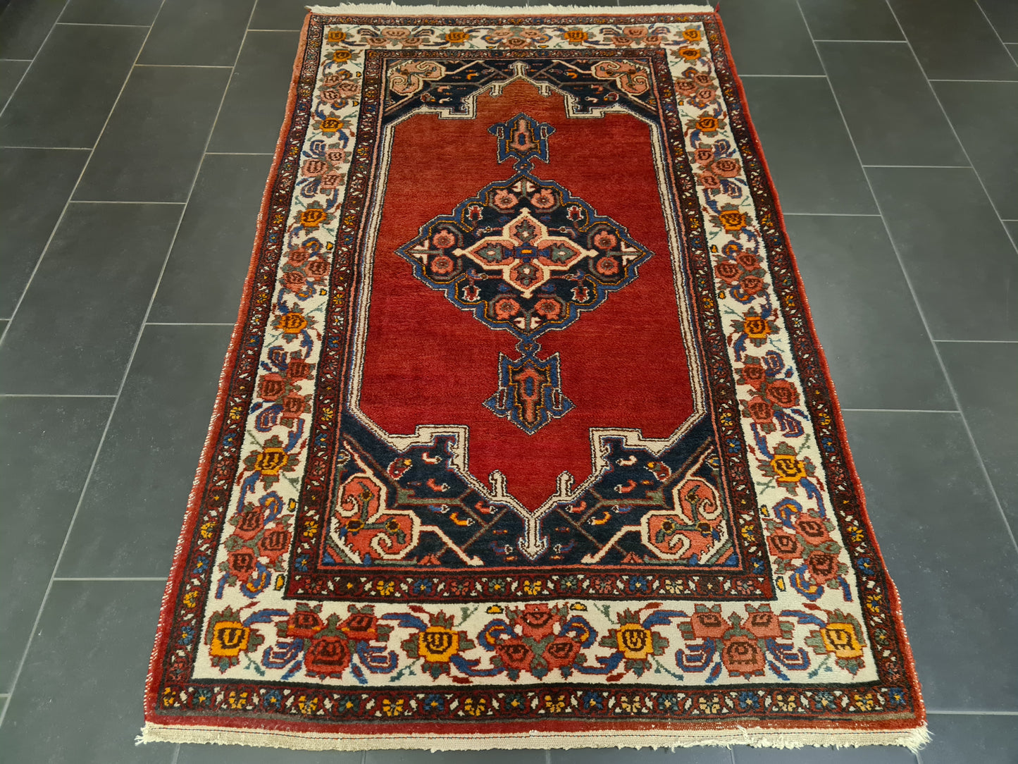 Perserteppich Orientteppich Handgeknüpfter Teppich Rosen Bidjar 220x134cm