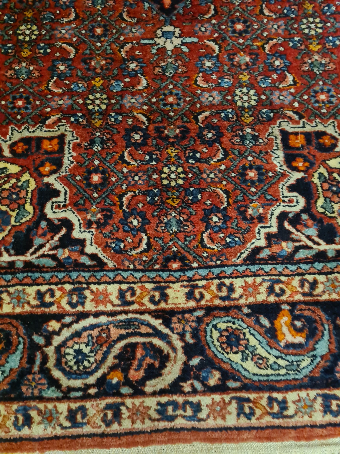 Perserteppich  Orientteppich Handgeknüpfter Teppich Bidjar fein 213x133cm