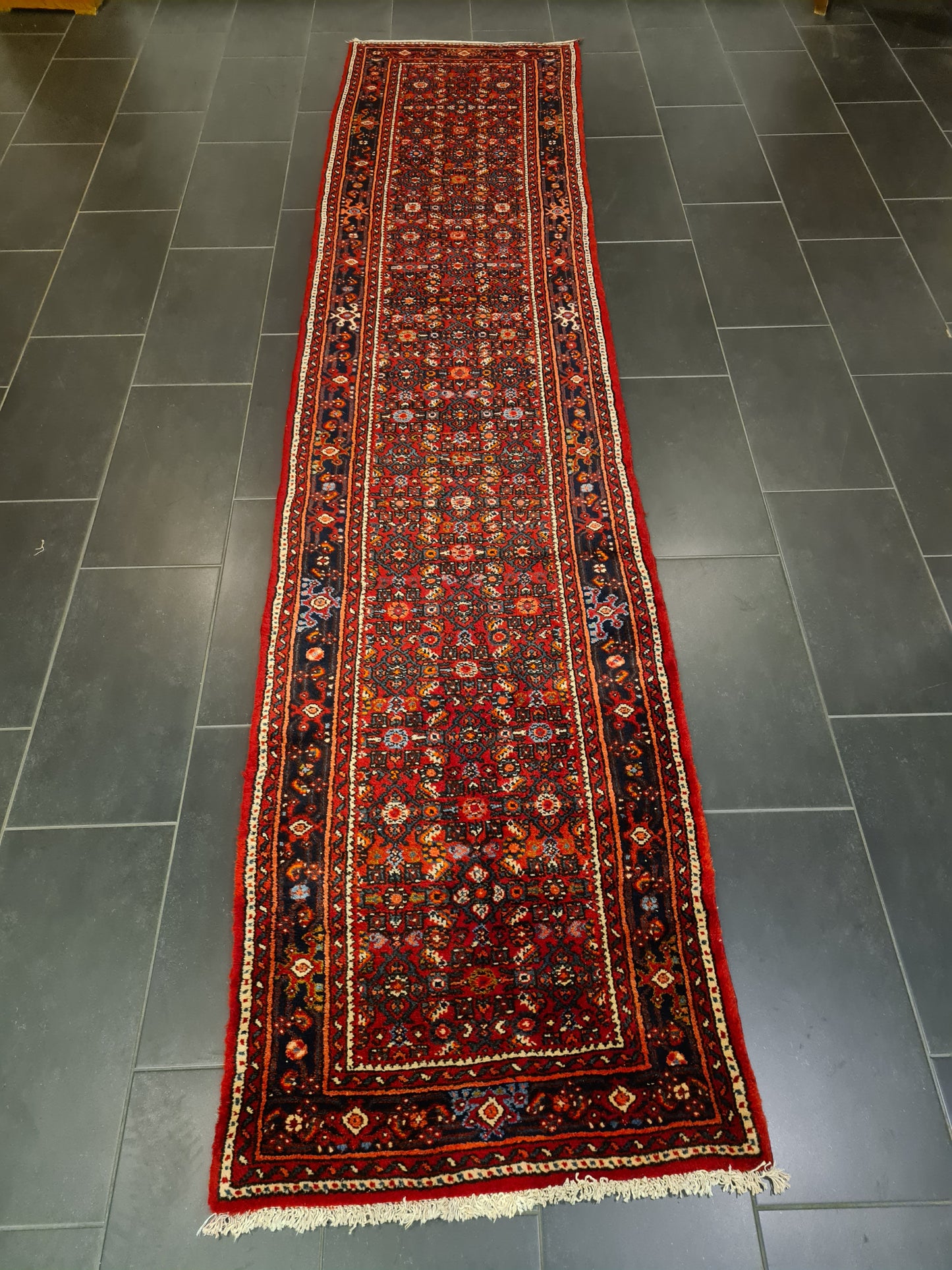 Perserteppich Orientteppich Handgeknüpfter Teppich Malaya Läufer 373x83cm