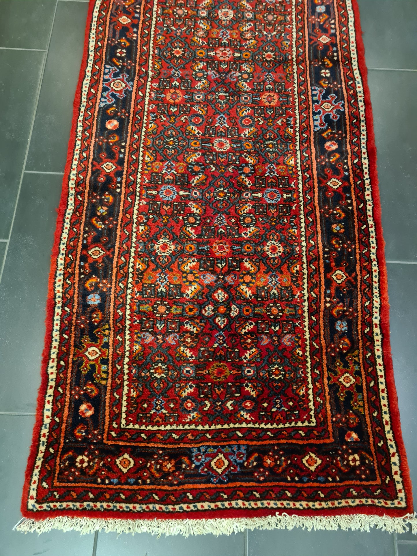 Perserteppich Orientteppich Handgeknüpfter Teppich Malaya Läufer 373x83cm