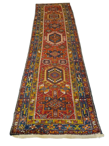 Perserteppich Orientteppich Handgeknüpfter Teppich Heris Läufer antik 336x97cm