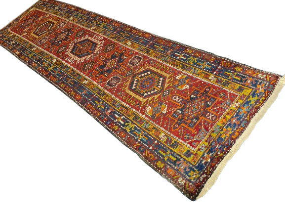 Perserteppich Orientteppich Handgeknüpfter Teppich Heris Läufer antik 336x97cm