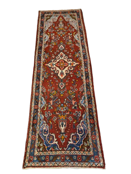 Perserteppich Orientteppich Handgeknüpfter Teppich Hamedan Läufer 254x82cm