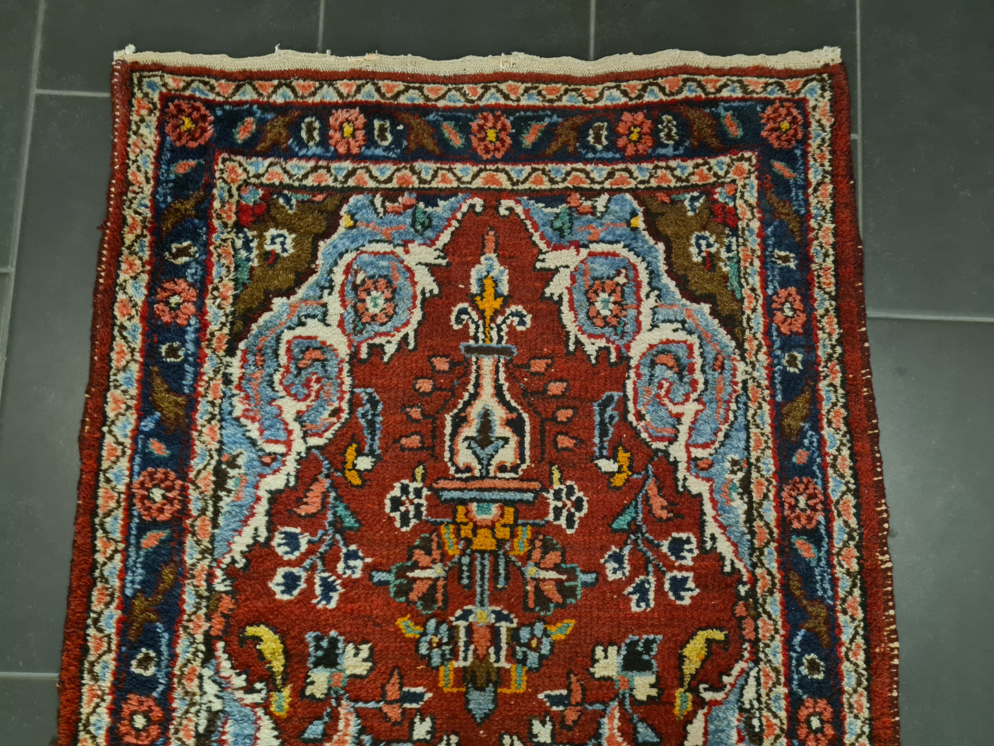 Perserteppich Orientteppich Handgeknüpfter Teppich Hamedan Läufer 254x82cm