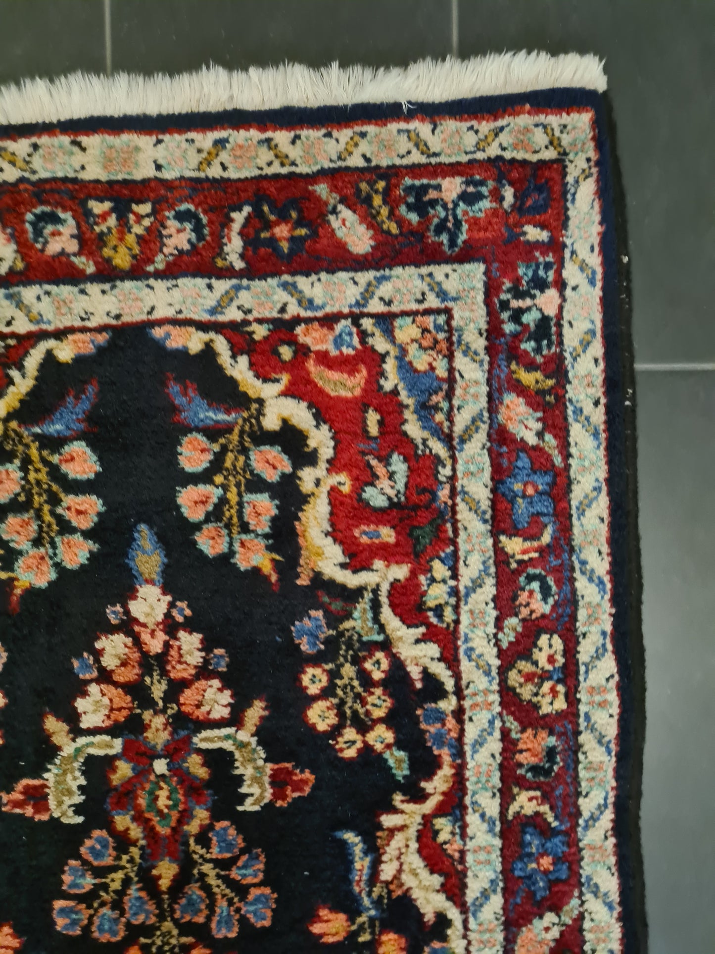 Perserteppich Orientteppich Handgeknüpfter Teppich Hamedan Läufer 467x87cm