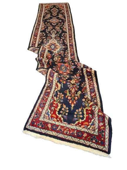 Perserteppich Orientteppich Handgeknüpfter Teppich Hamedan Läufer 467x87cm