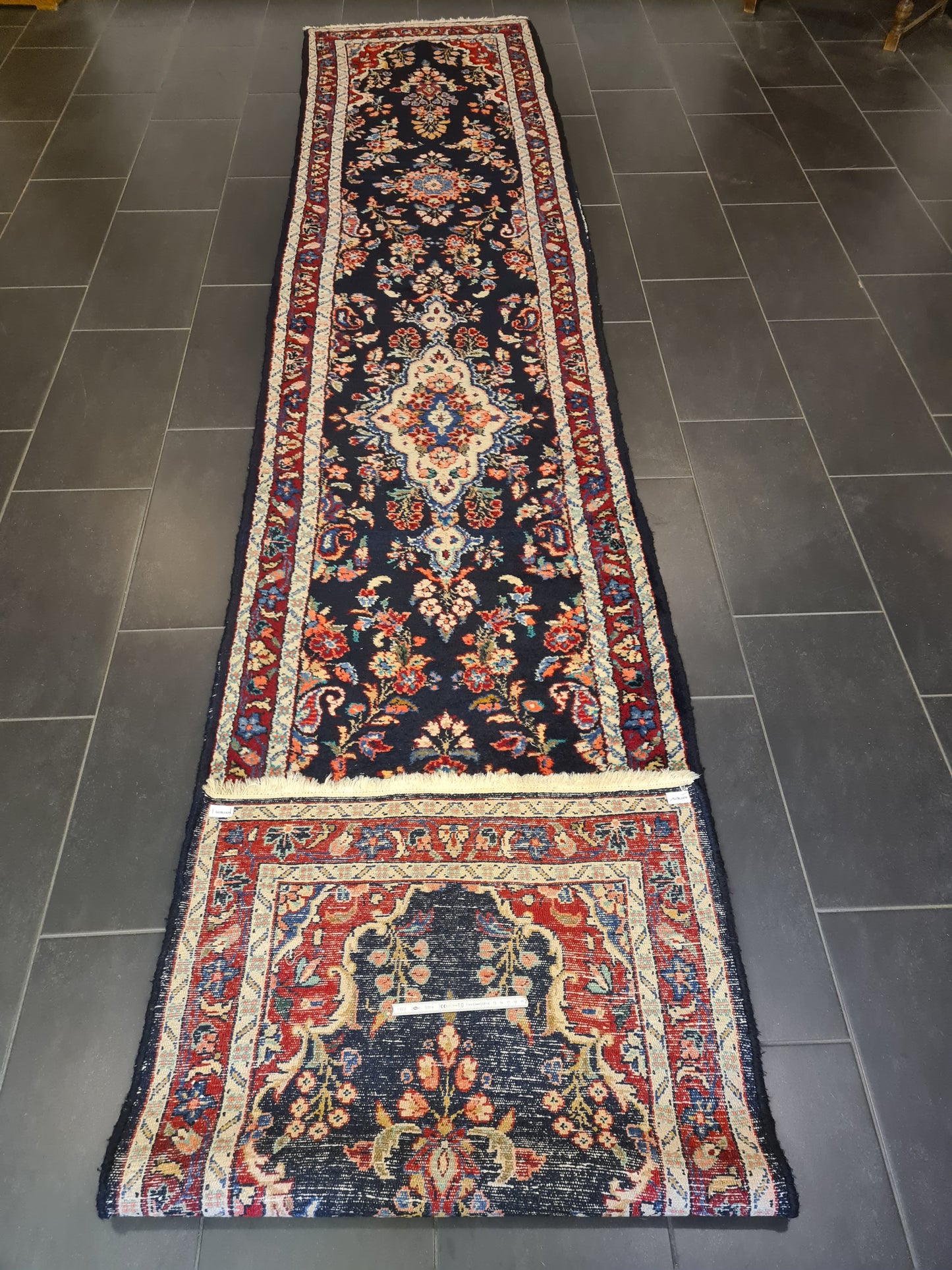 Perserteppich Orientteppich Handgeknüpfter Teppich Hamedan Läufer 467x87cm